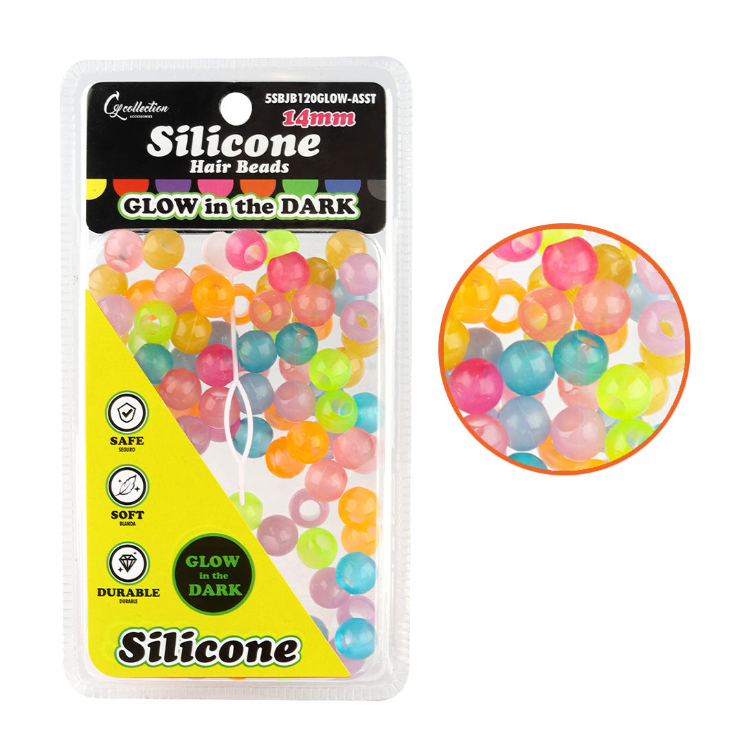 Silicone Hair Beads – 100 PCS 14mm, Premium Soft Rubber, Noiseless, Painless, Light for Women Girls Stylish Braiding