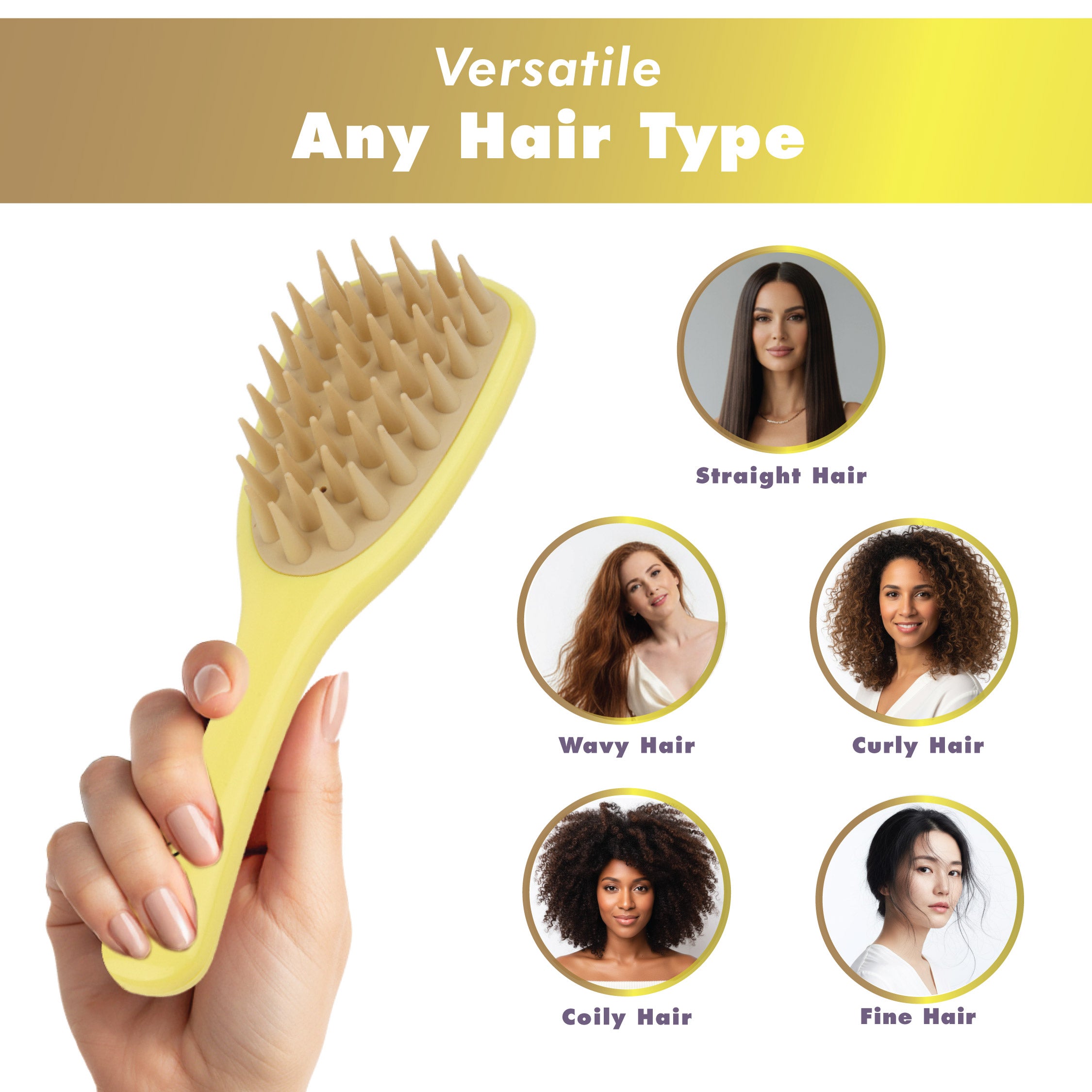 Silicone Shampoo Brush & Scalp Massager – Deep Clean Scalp Scrubber for Healthy Hair Growth and Dandruff Relief