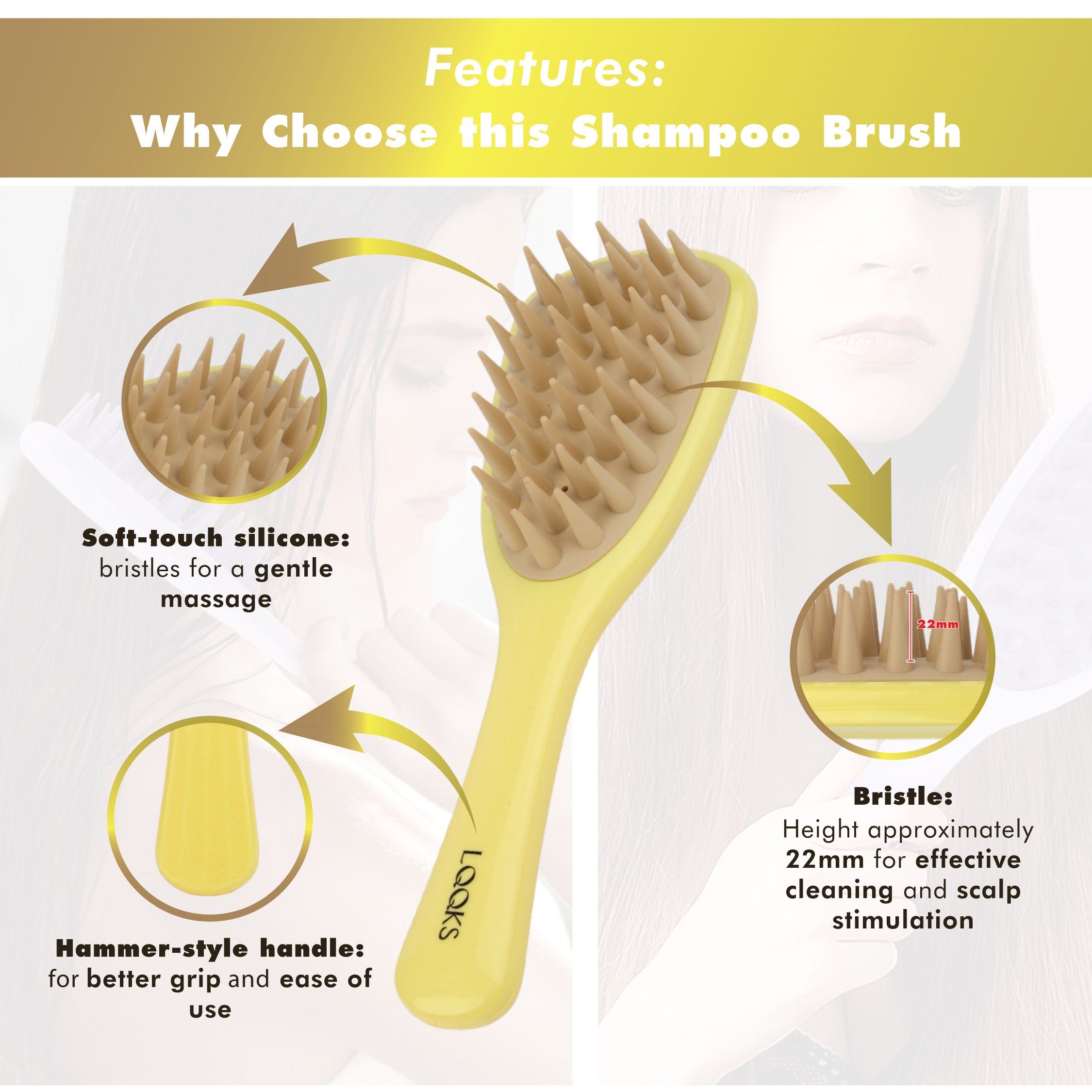 Silicone Shampoo Brush & Scalp Massager – Deep Clean Scalp Scrubber for Healthy Hair Growth and Dandruff Relief