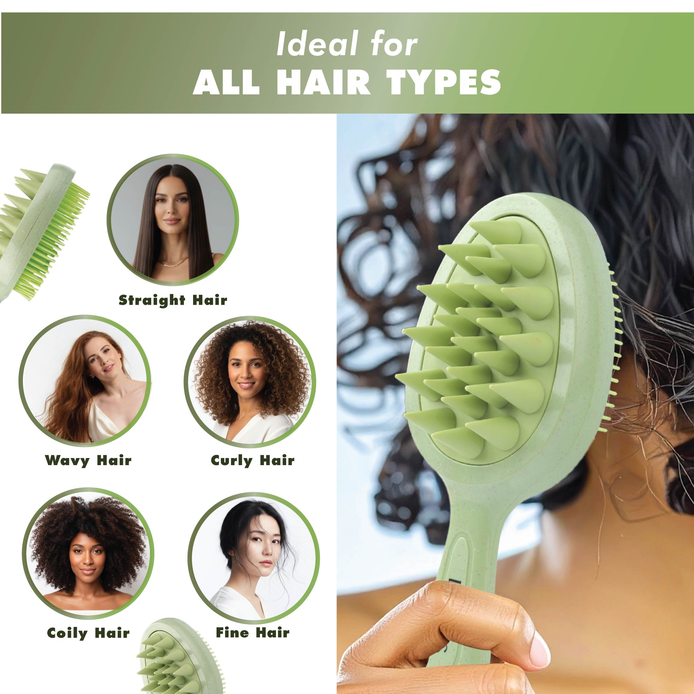 2-in-1 Double Sided Scalp Brush – Deep Clean Shampoo Scrubber & Relaxing Hair Massage Tool