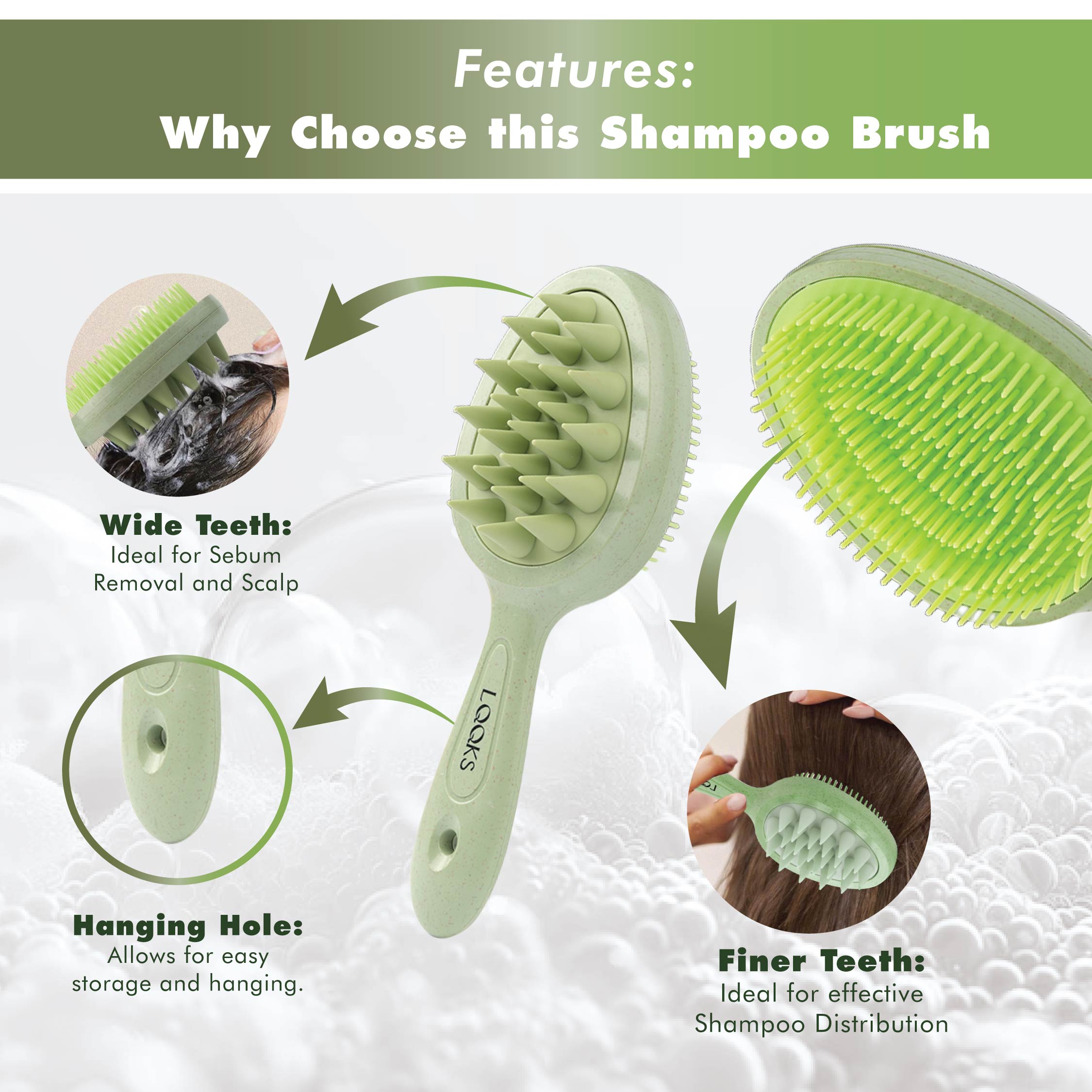 2-in-1 Double Sided Scalp Brush – Deep Clean Shampoo Scrubber & Relaxing Hair Massage Tool