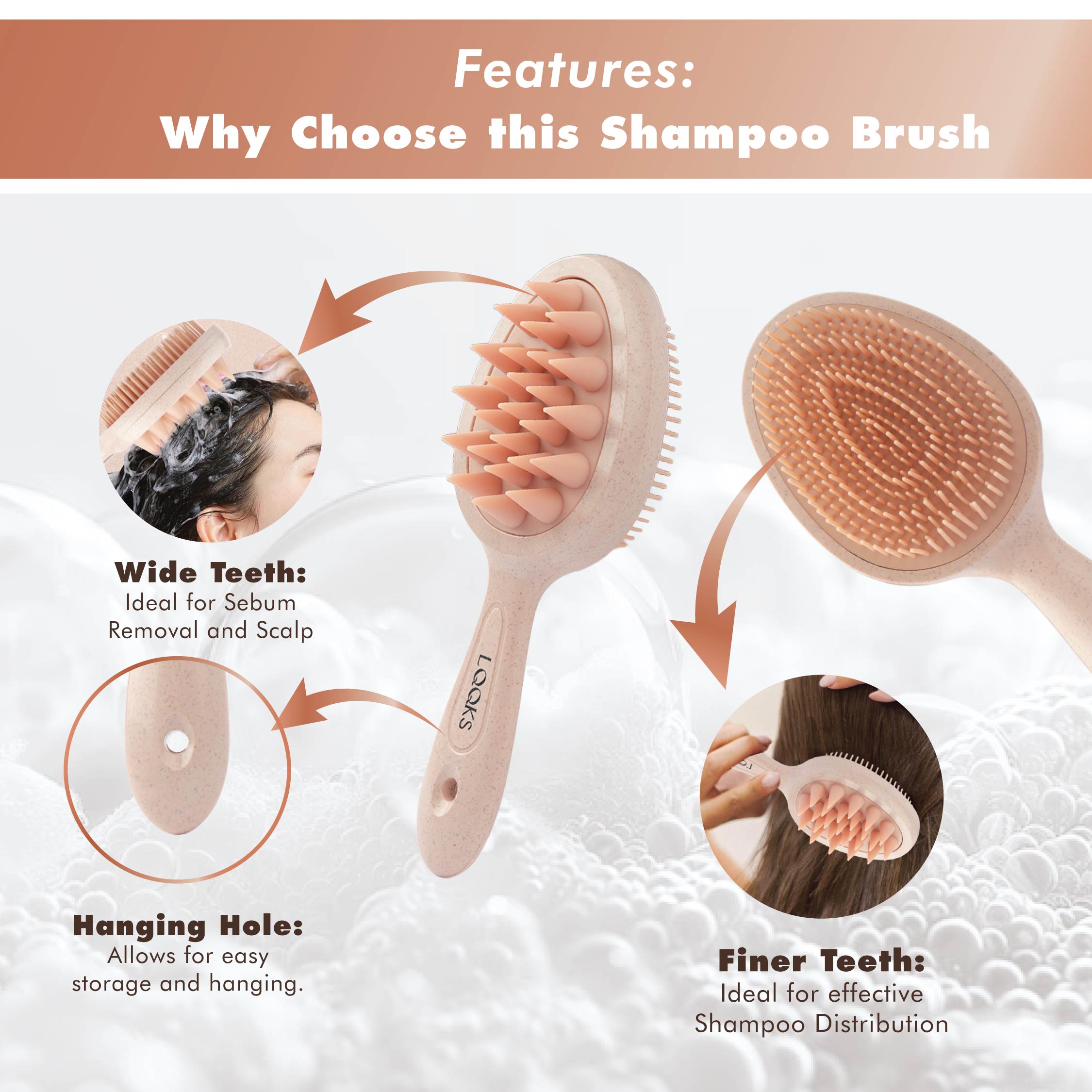 2-in-1 Double Sided Scalp Brush – Deep Clean Shampoo Scrubber & Relaxing Hair Massage Tool