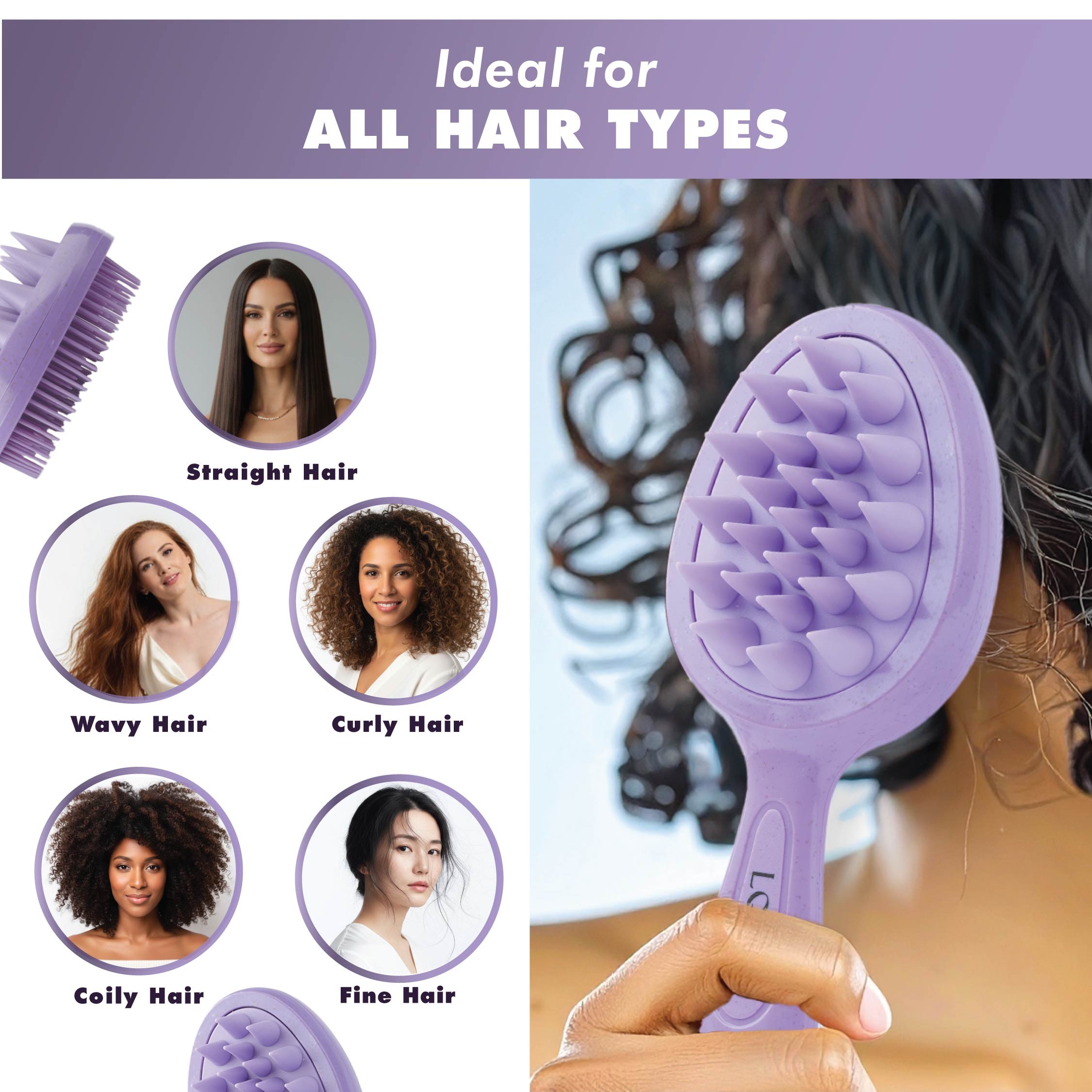 2-in-1 Double Sided Scalp Brush – Deep Clean Shampoo Scrubber & Relaxing Hair Massage Tool