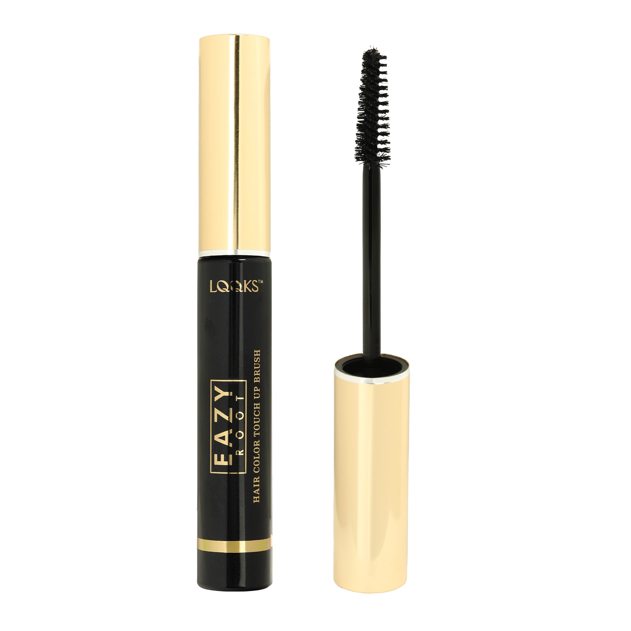 LQQKS Eazy Root Touch-Up Hair Brush & Stick Set - Instant Grey Root Coverage - Temporary Hair Color, Concealer for Black, Medium Brown & Dark Brown Hair