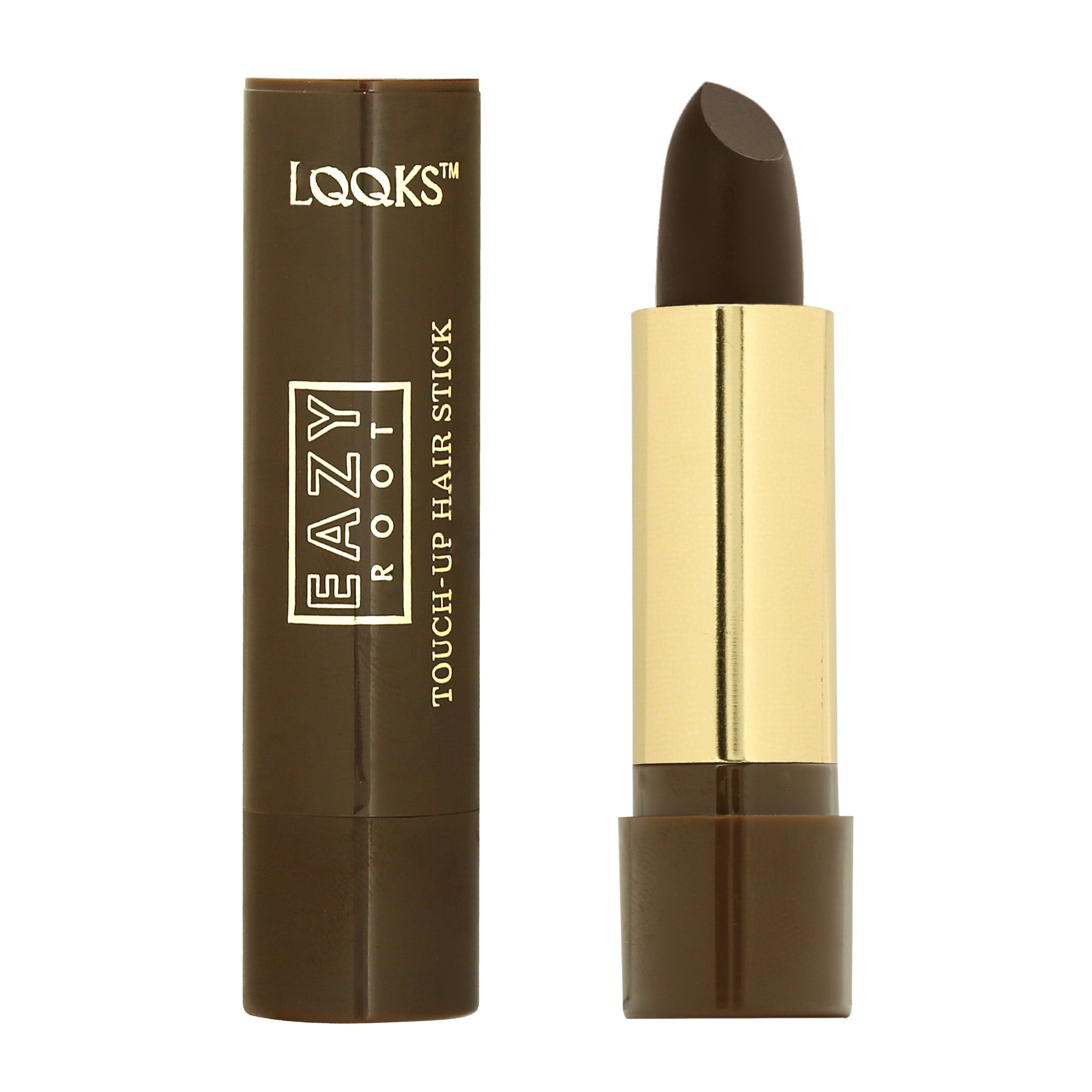 LQQKS Eazy Root Touch-Up Hair Brush & Stick Set - Instant Grey Root Coverage - Temporary Hair Color, Concealer for Black, Medium Brown & Dark Brown Hair