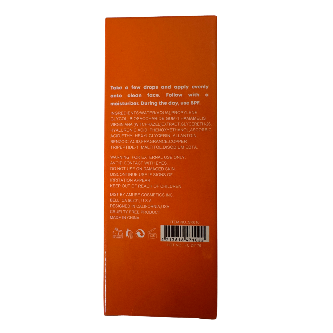 AMUSE Vitamin C You Later Facial Serum | Brightening, Smoothing & Anti-Aging Face Serum with Vitamin C, AHA + Hyaluronic Acid | 1 fl oz