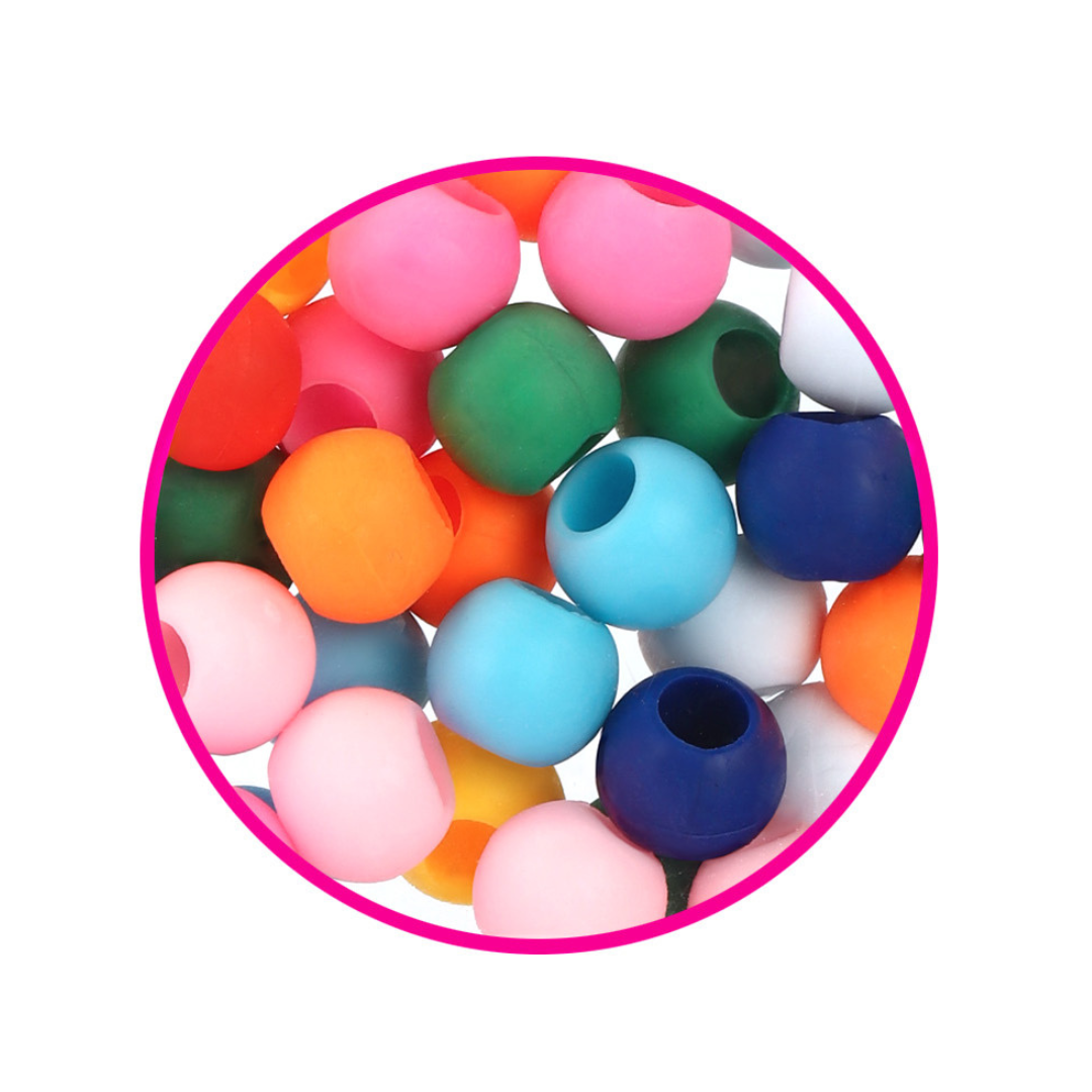 Silicone Hair Beads – 100 PCS 14mm, Premium Soft Rubber, Noiseless, Painless, Light for Women Girls Stylish Braiding