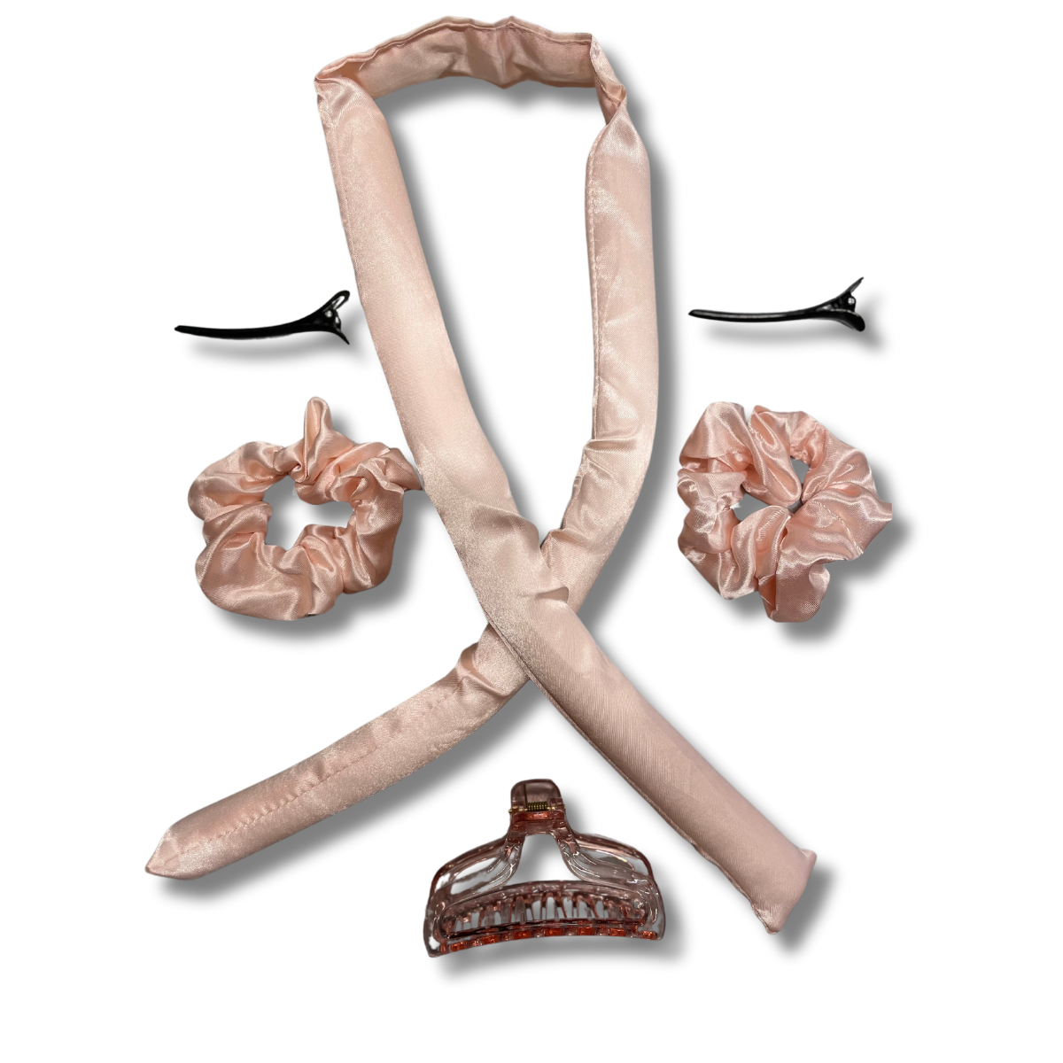6 Piece Satin Heatless Hair Curler Band & Clip