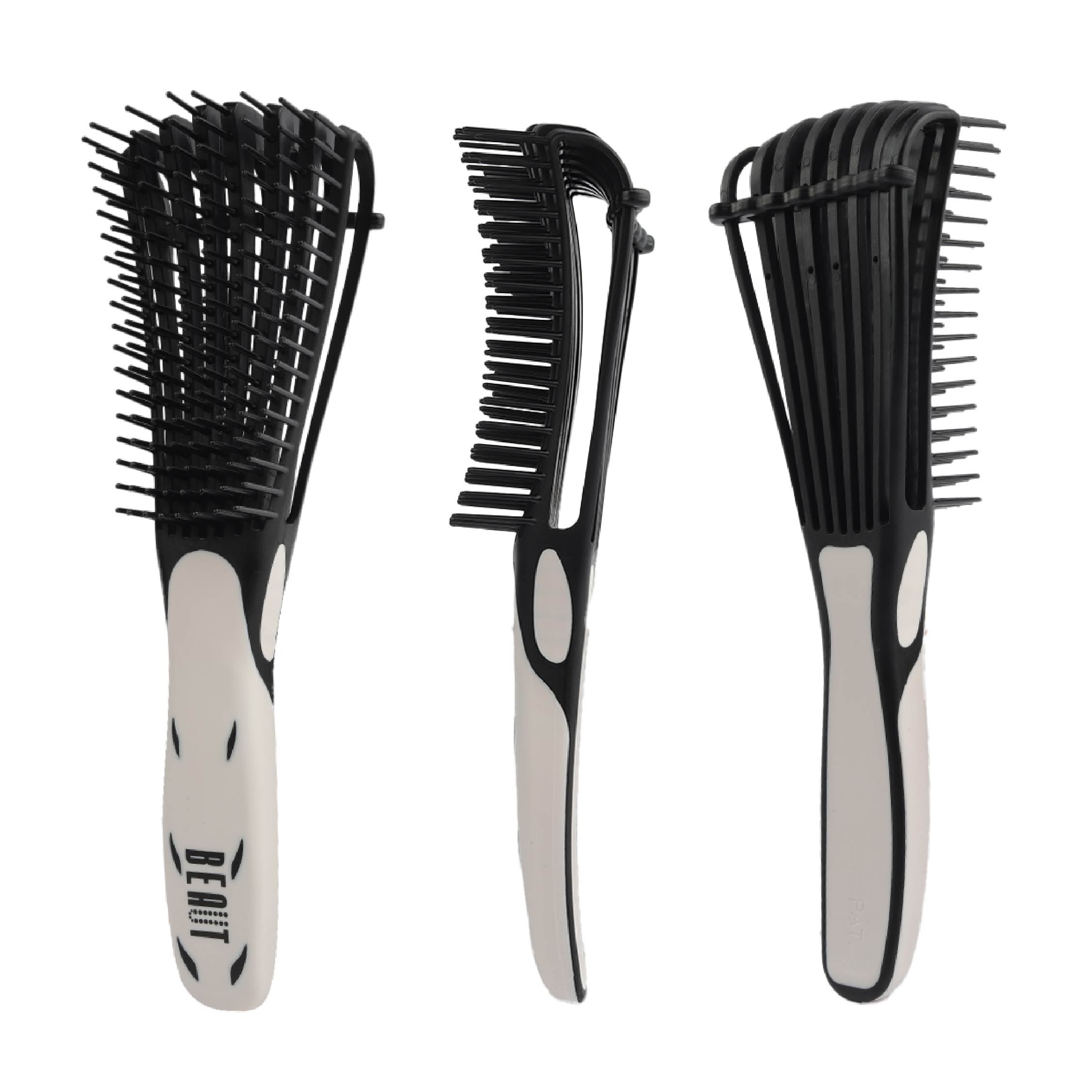 Beaut Deluxe EZ Detangling Brush – Flexible Bristle Brush for Thick Hair, Types 2A–4C, Gentle Wet & Dry Detangling