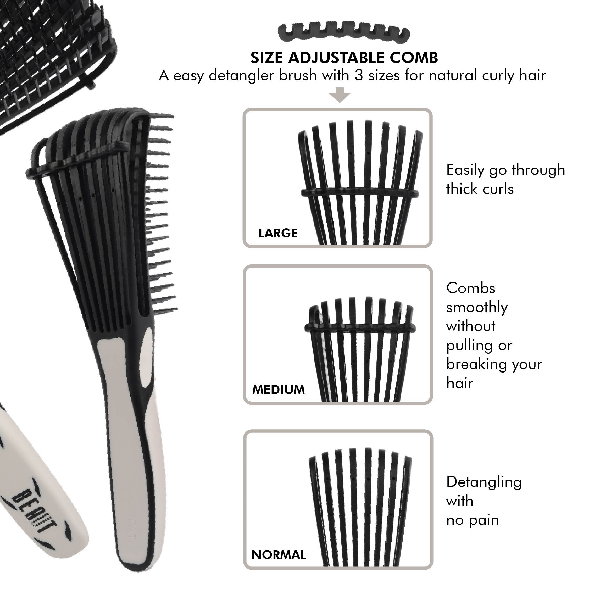 Beaut Deluxe EZ Detangling Brush – Flexible Bristle Brush for Thick Hair, Types 2A–4C, Gentle Wet & Dry Detangling