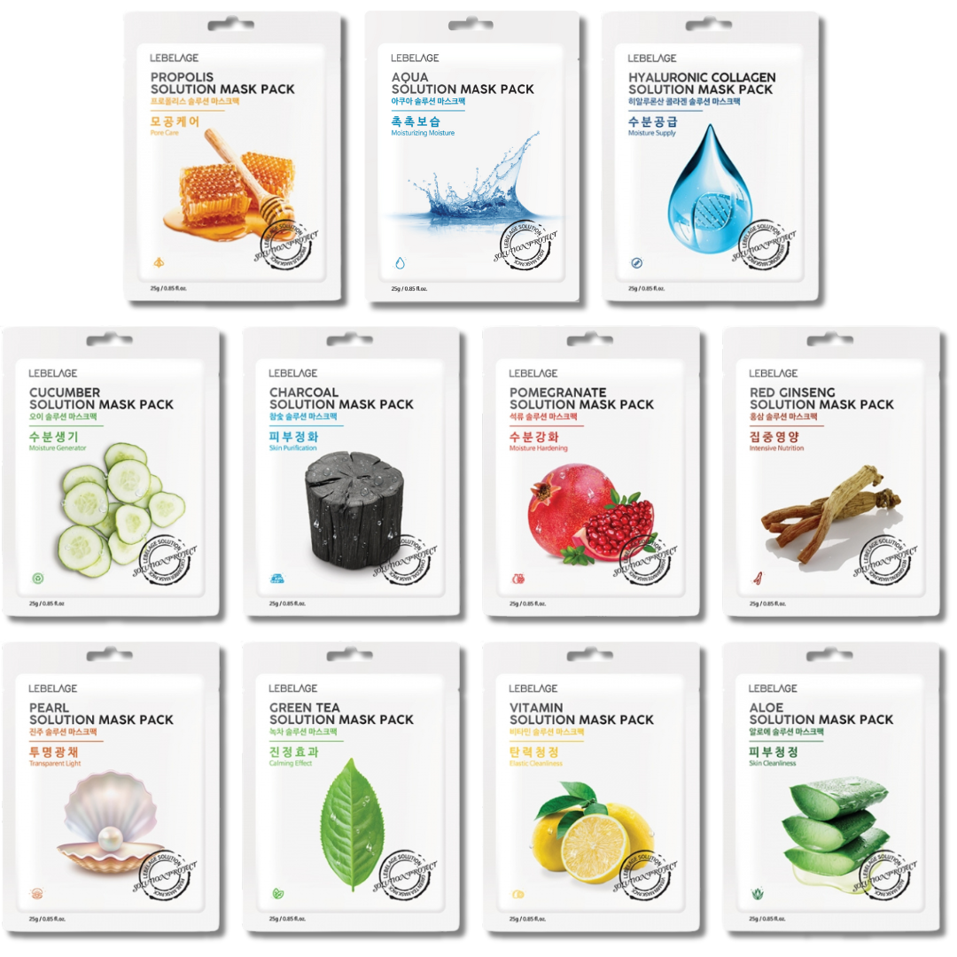 11 Piece Facial Sheet Mask Set