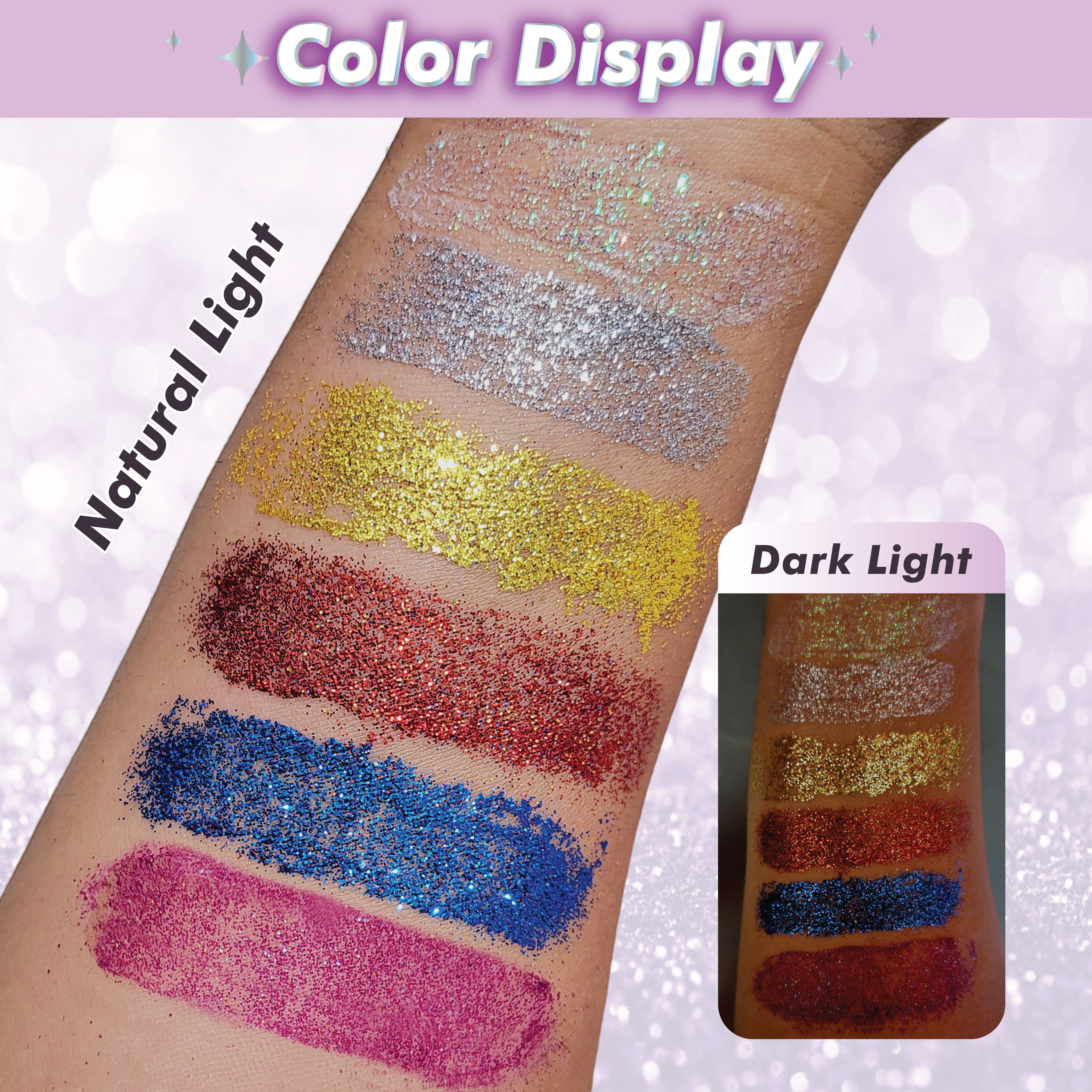 Glitz Bomb Face & Body Glitter Gel - Body, Face, Hair, Lip, Mardi Gras, Concerts, Festival, Rave, Techno, EDM, Mermaid, Face Paint, Hair, Halloween, Cruelty Free Sparkling Glitter Gel
