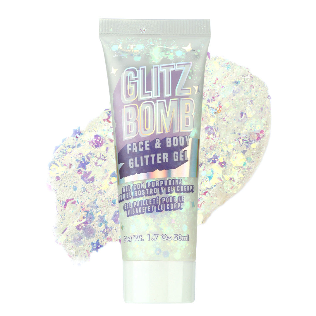 Glitz Bomb Face & Body Glitter Gel - Body, Face, Hair, Lip, Mardi Gras, Concerts, Festival, Rave, Techno, EDM, Mermaid, Face Paint, Hair, Halloween, Cruelty Free Sparkling Glitter Gel