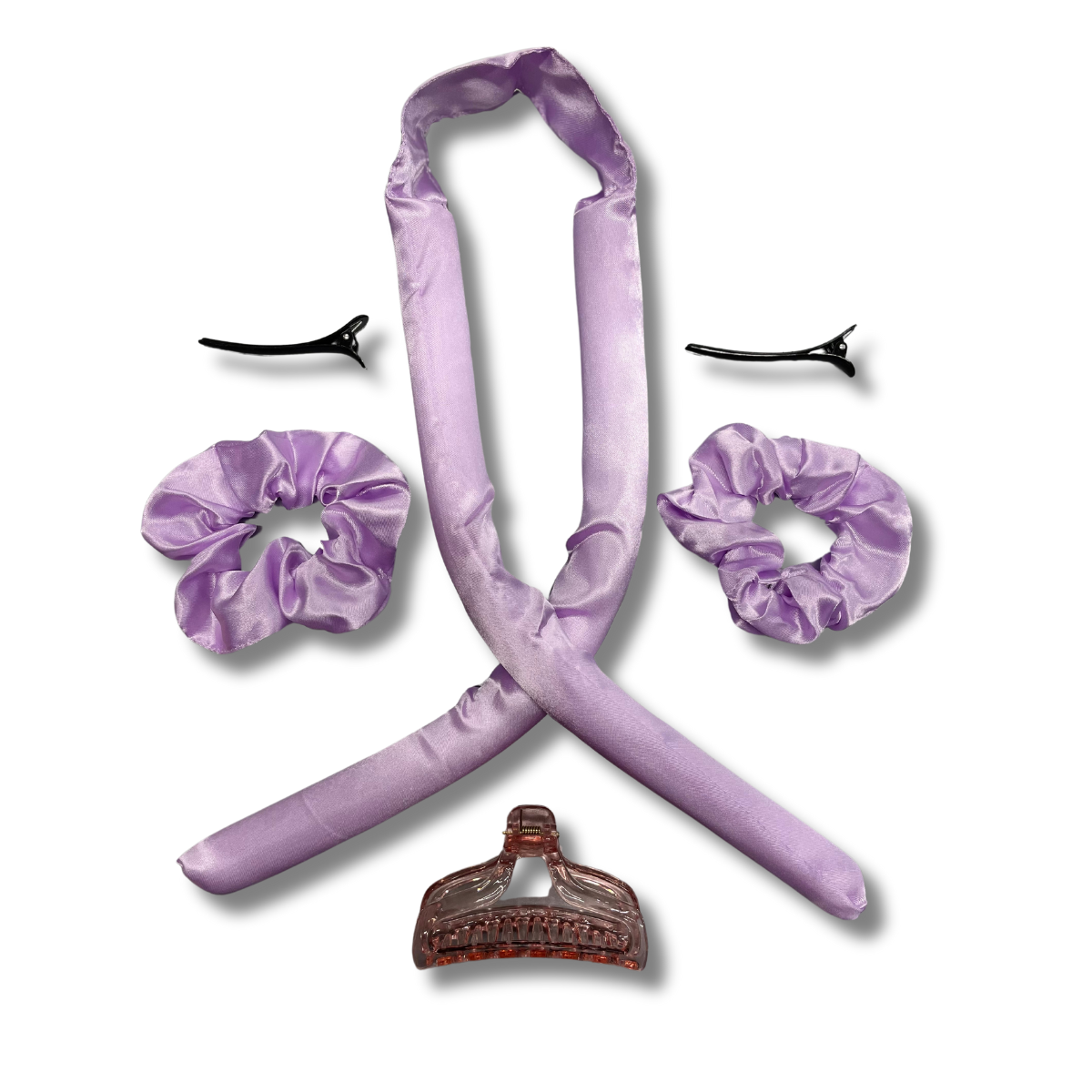 6 Piece Satin Heatless Hair Curler Band & Clip