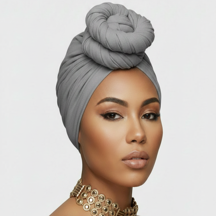 LQQKS Jersey Knit Stretch Head Wrap Scarf 20" x 67" (Magic Scarf) | No-Pin Turban for Natural Hair