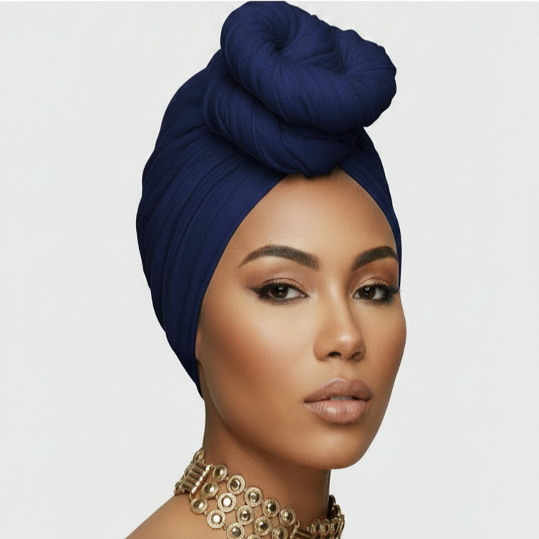 LQQKS Jersey Knit Stretch Head Wrap Scarf 20" x 67" (Magic Scarf) | No-Pin Turban for Natural Hair