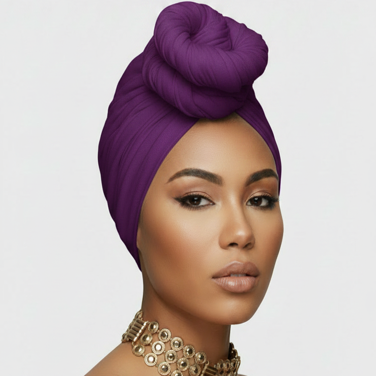 LQQKS Jersey Knit Stretch Head Wrap Scarf 20" x 67" (Magic Scarf) | No-Pin Turban for Natural Hair