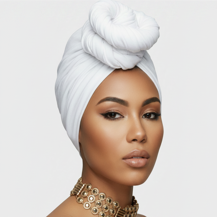 LQQKS Jersey Knit Stretch Head Wrap Scarf 20" x 67" (Magic Scarf) | No-Pin Turban for Natural Hair