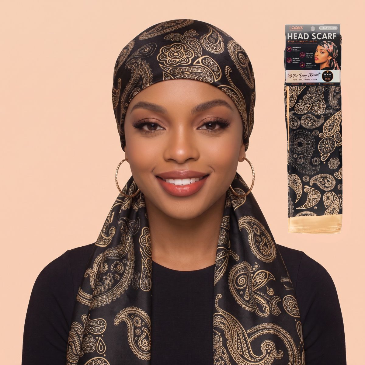 LQQKS 36 Inch Head Scarf for Women – Square Hair Wrap & Neck Scarf Silk Feel 28 Styles