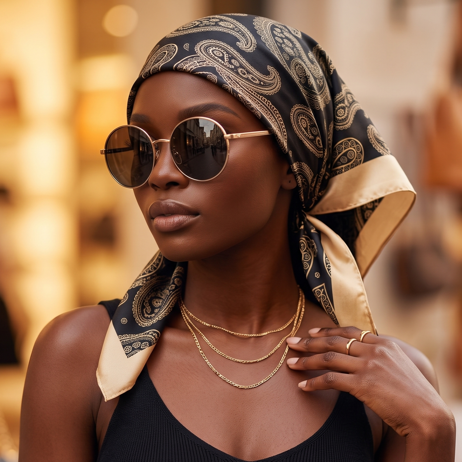 LQQKS 36 Inch Head Scarf for Women – Square Hair Wrap & Neck Scarf Silk Feel 28 Styles