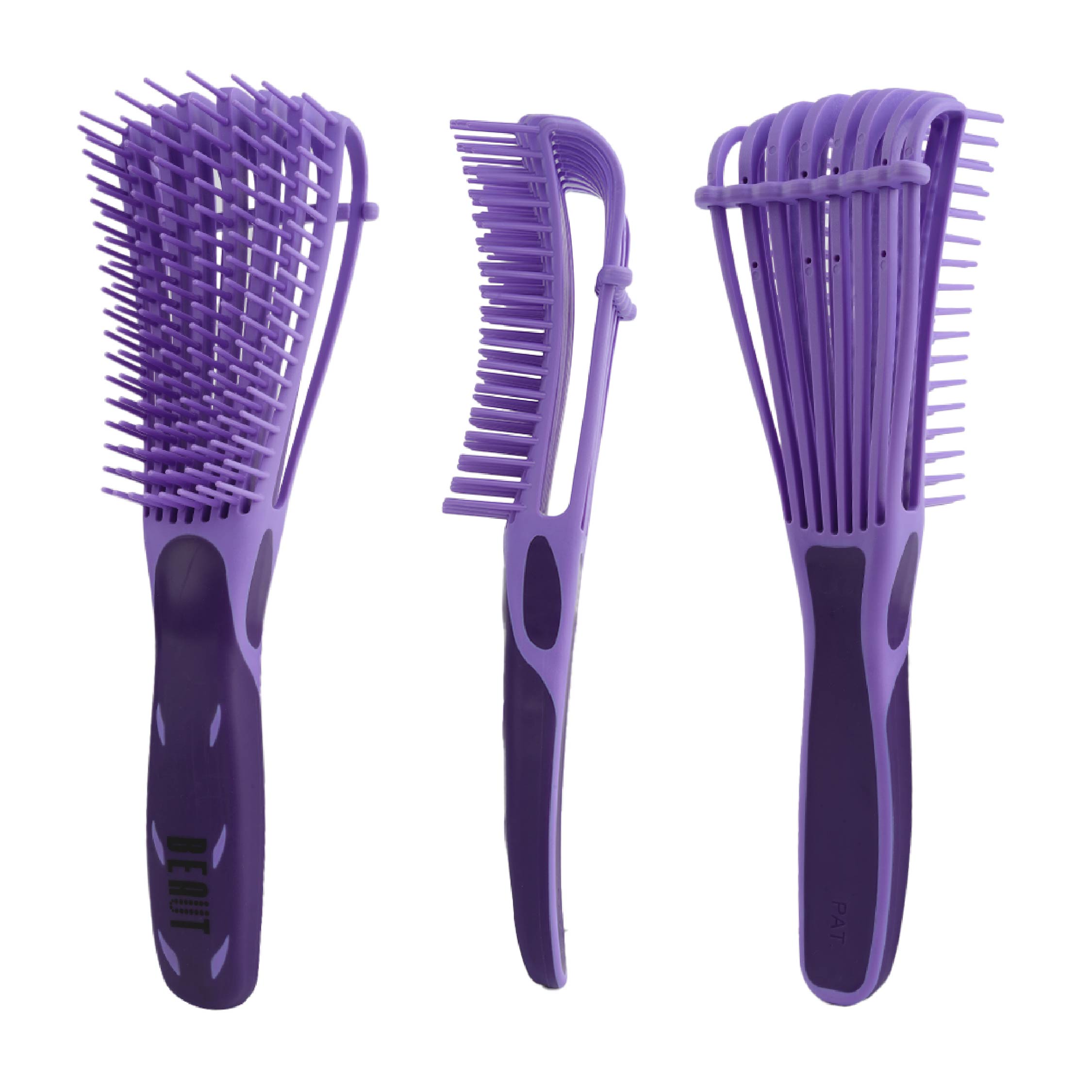 Beaut Deluxe EZ Detangling Brush – Flexible Bristle Brush for Thick Hair, Types 2A–4C, Gentle Wet & Dry Detangling