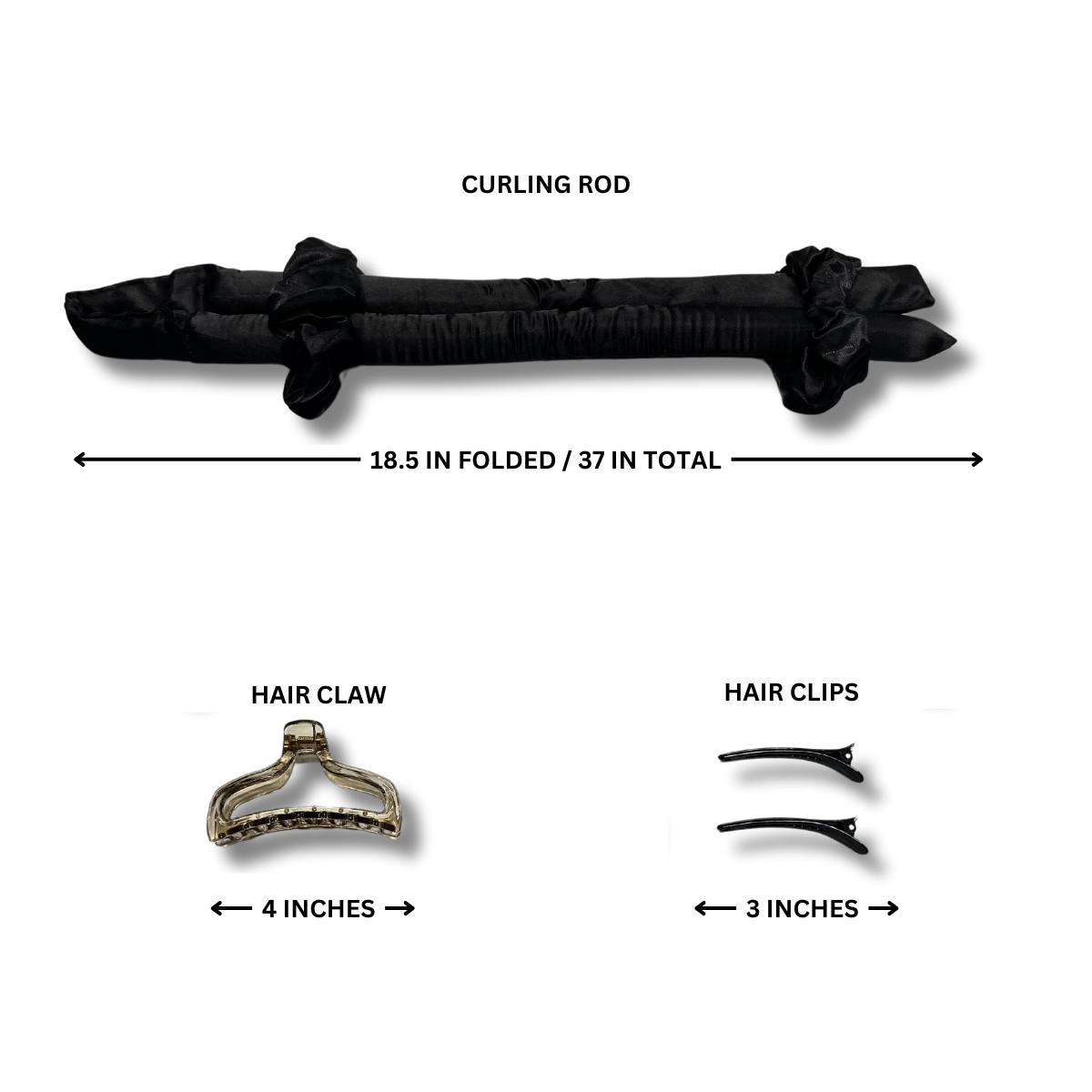 6 Piece Satin Heatless Hair Curler Band & Clip