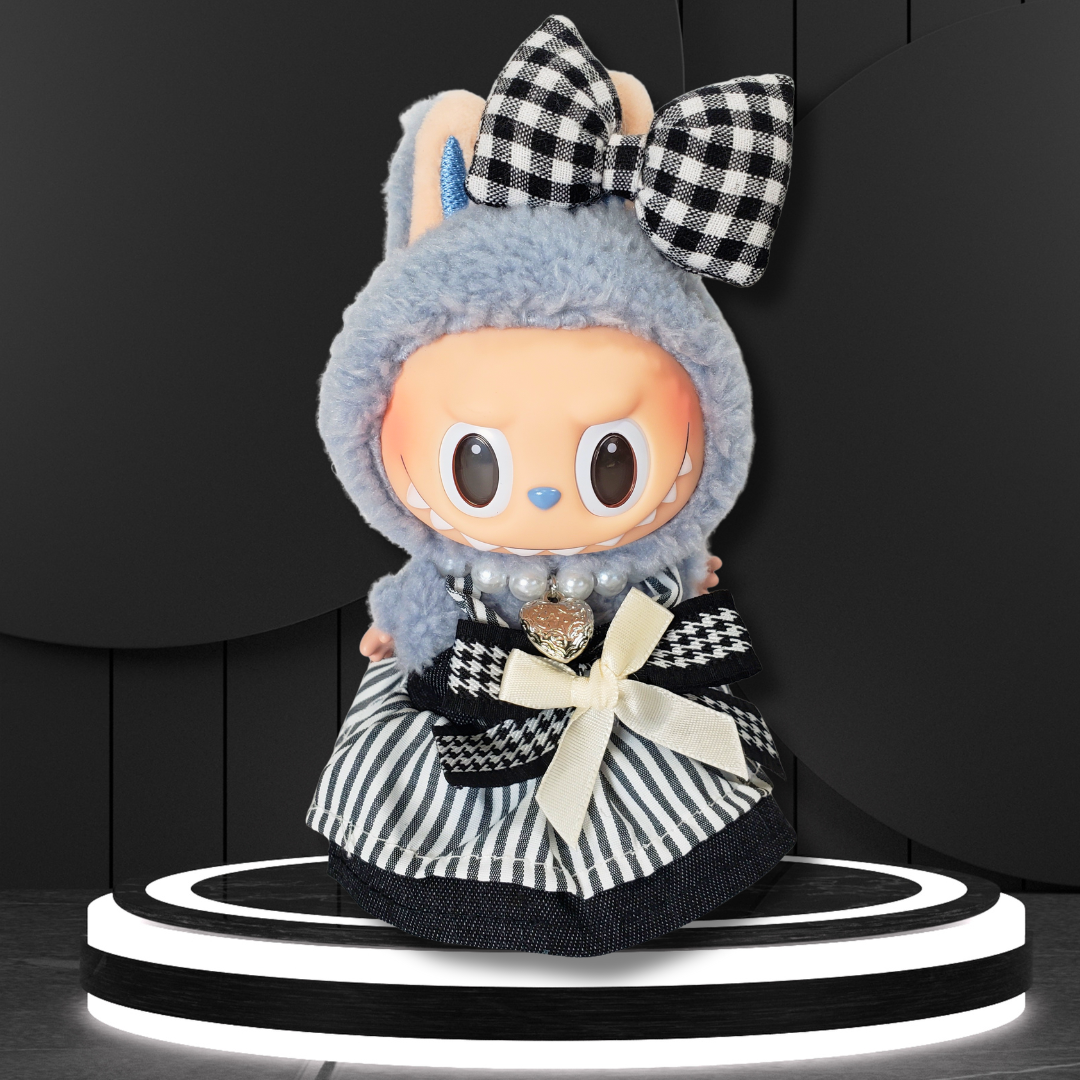 3-Piece Outfits for Labubu - Stylish 17cm Doll Clothing & Accessories, Fashion Clothes for Collectible Dolls, Doll Not Included