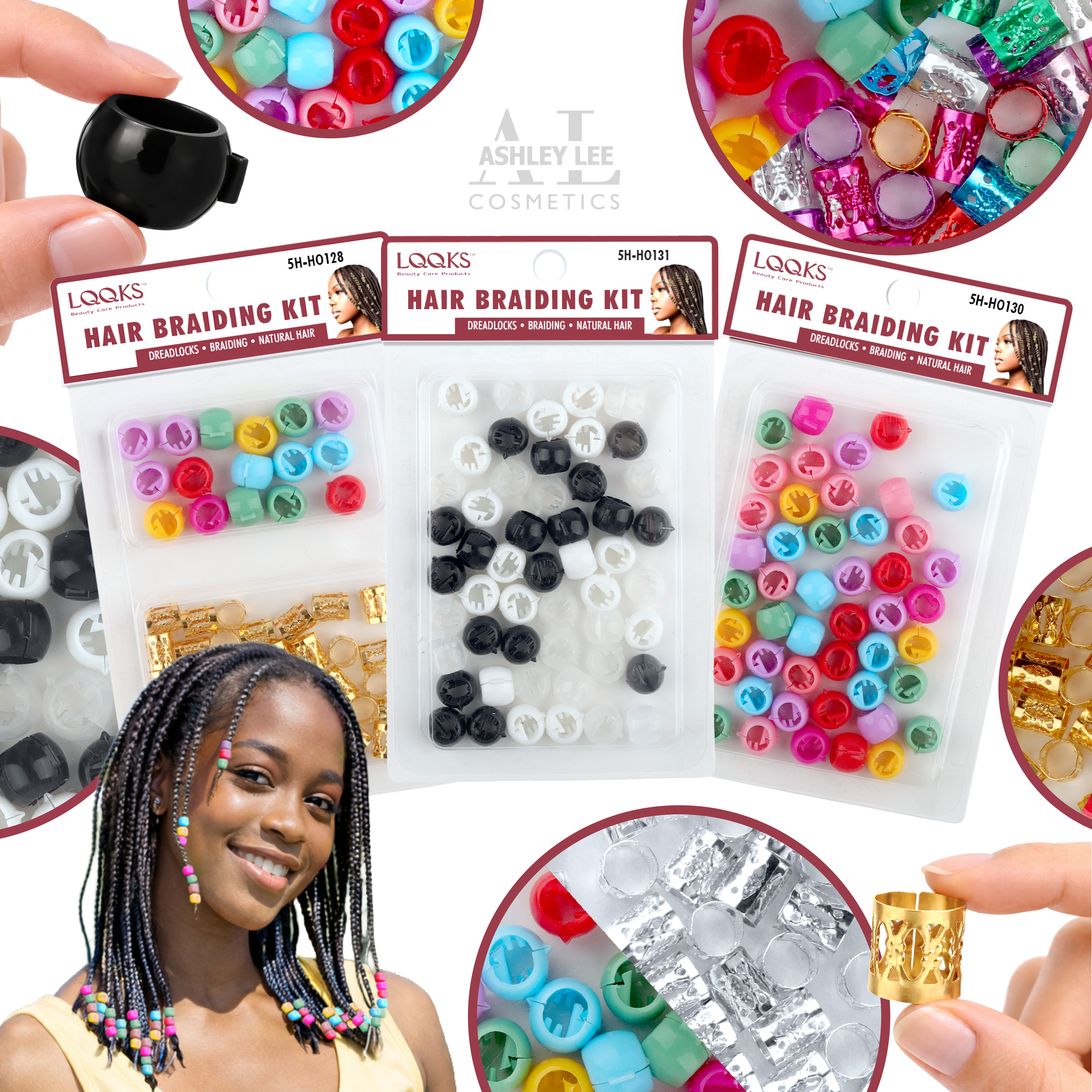 2 Pack Hair Braiding Kit – Mini Hair Clip Beads & Hair Jewelry Set for Braids, Twists & Ponytails | Braid Accessories for Kids & Adults