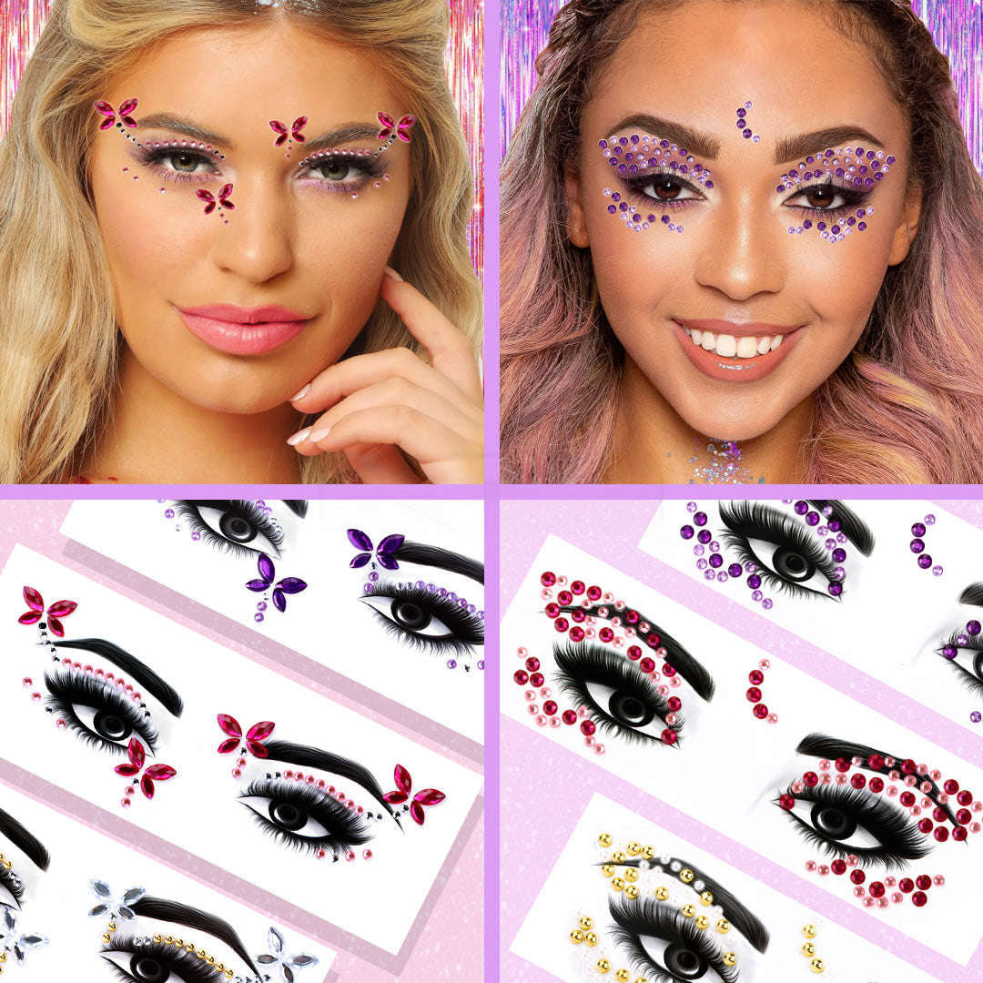 Sets Face Gem Stickers Festival Face Jewels, Rhinestone Makeup Sti