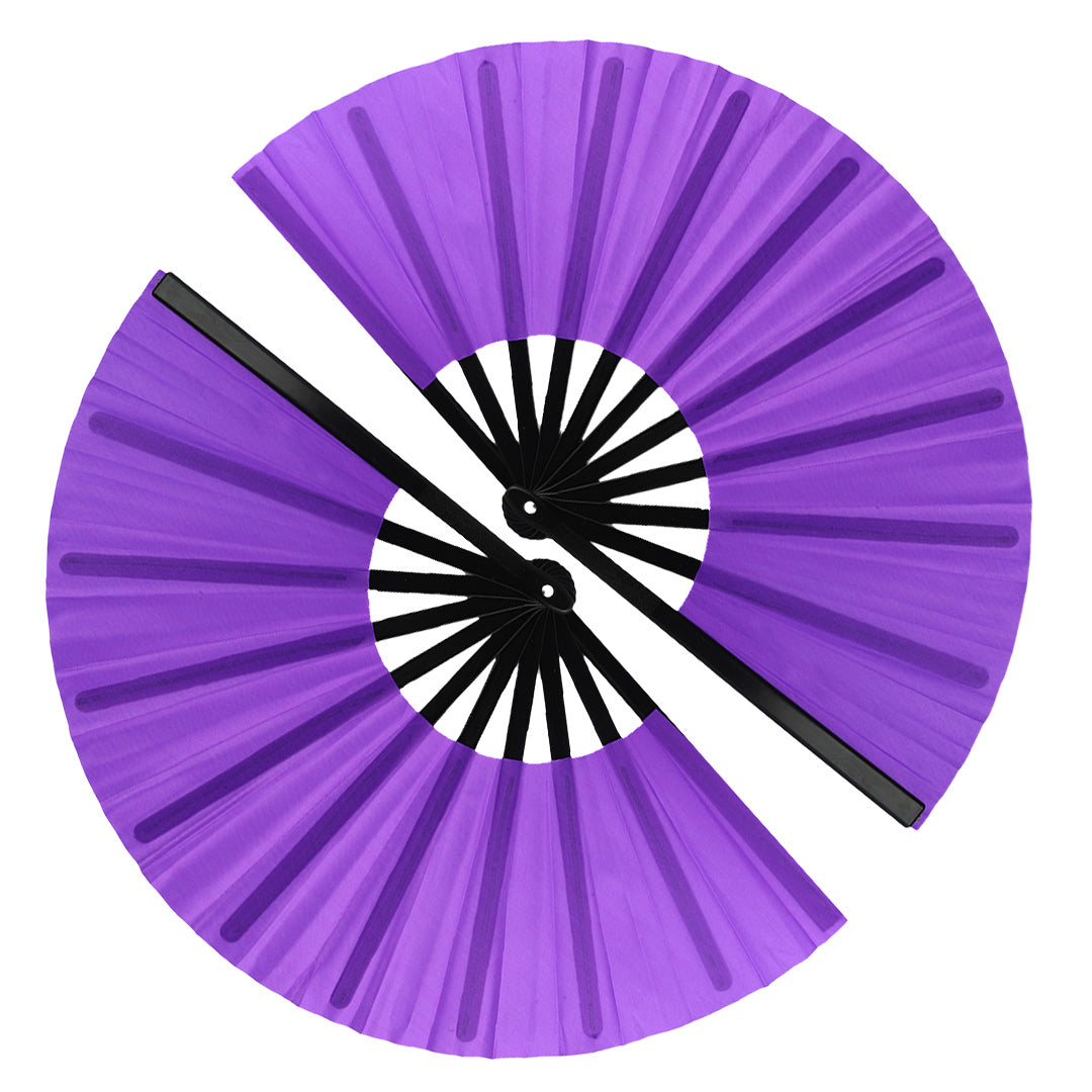 2 Pack Large Folding Clack Fan – Loud Snap Hand Fan for Line Dance, Rave, Festival, Performance, Cosplay, Costume & Cooling