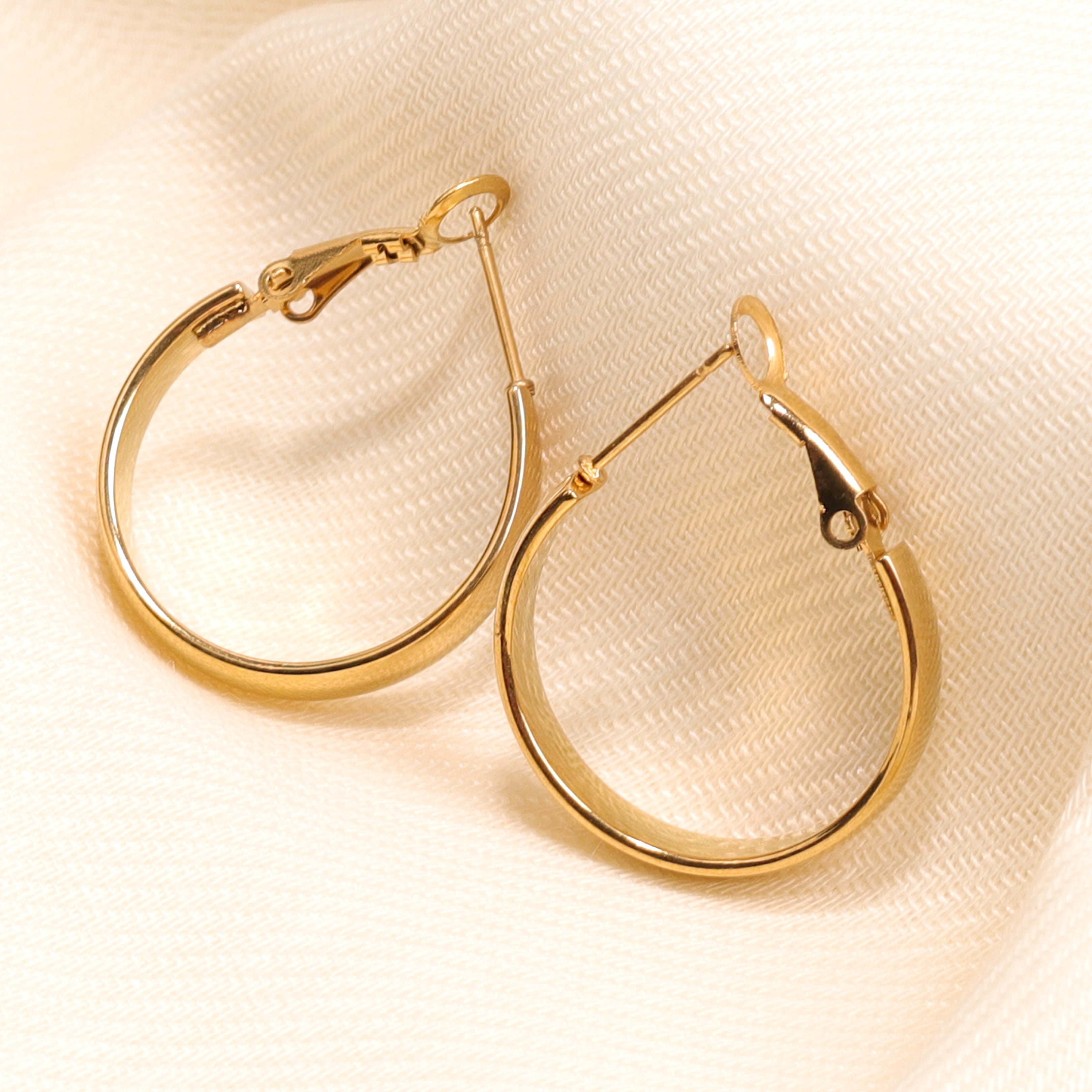 Wide Gold Hoop Earrings