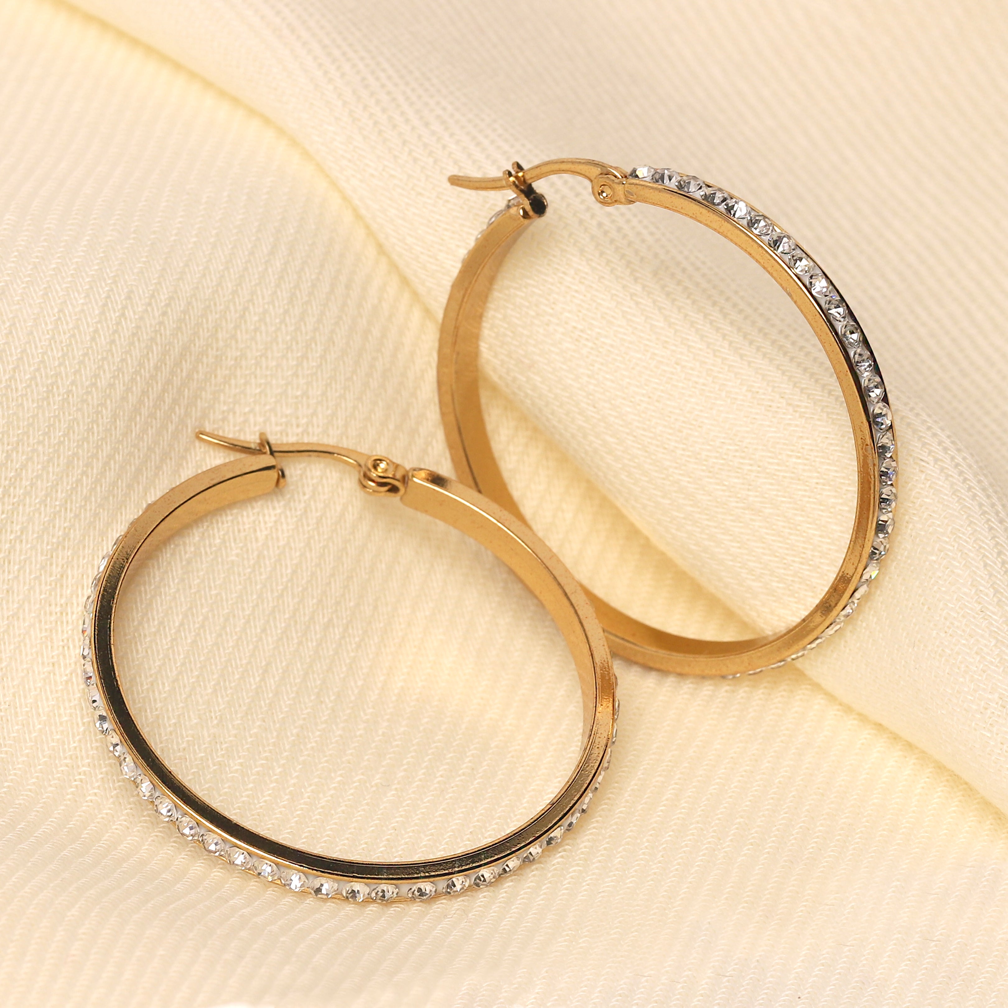 Rhinestone Hoop Earrings