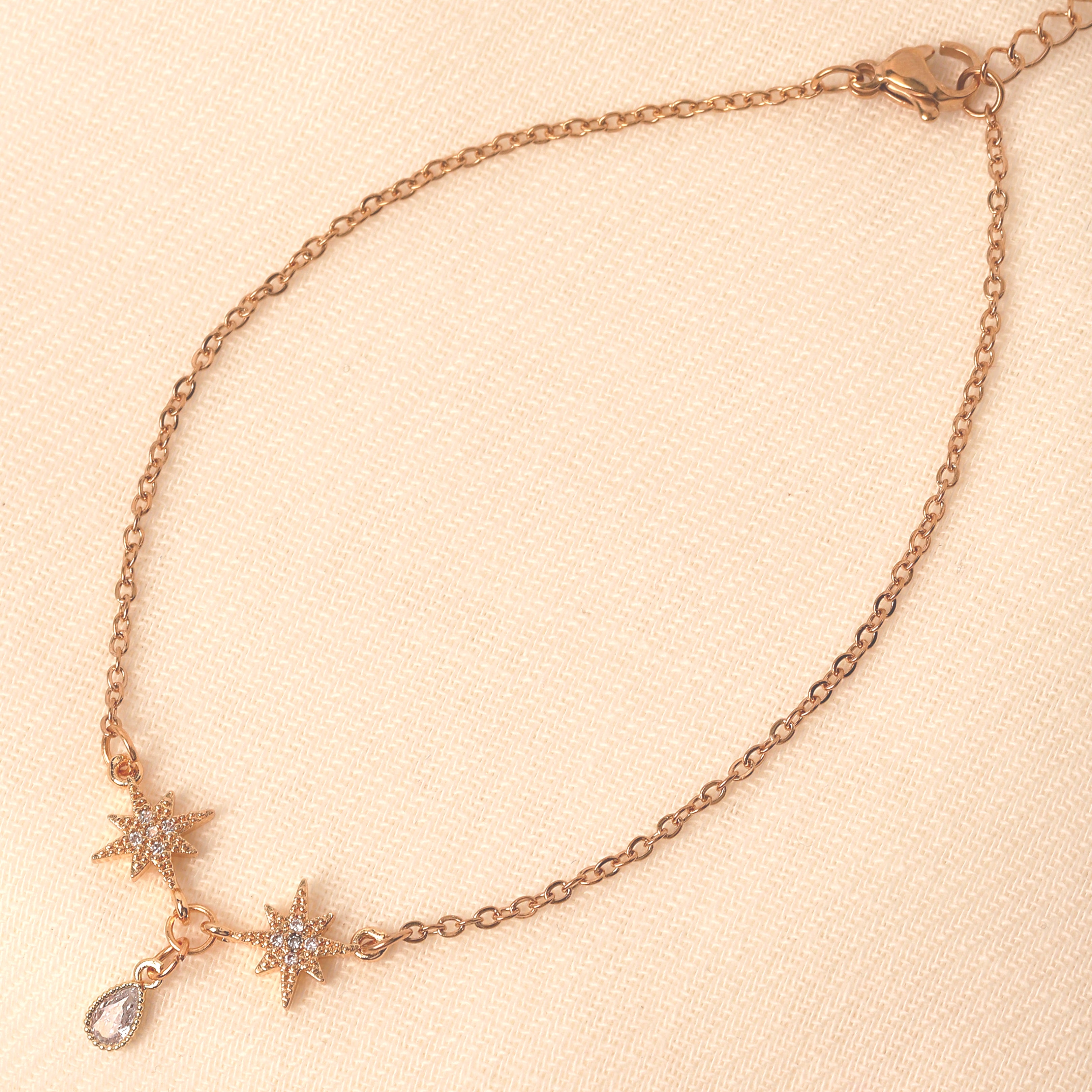 Star & Teardrop Anklet