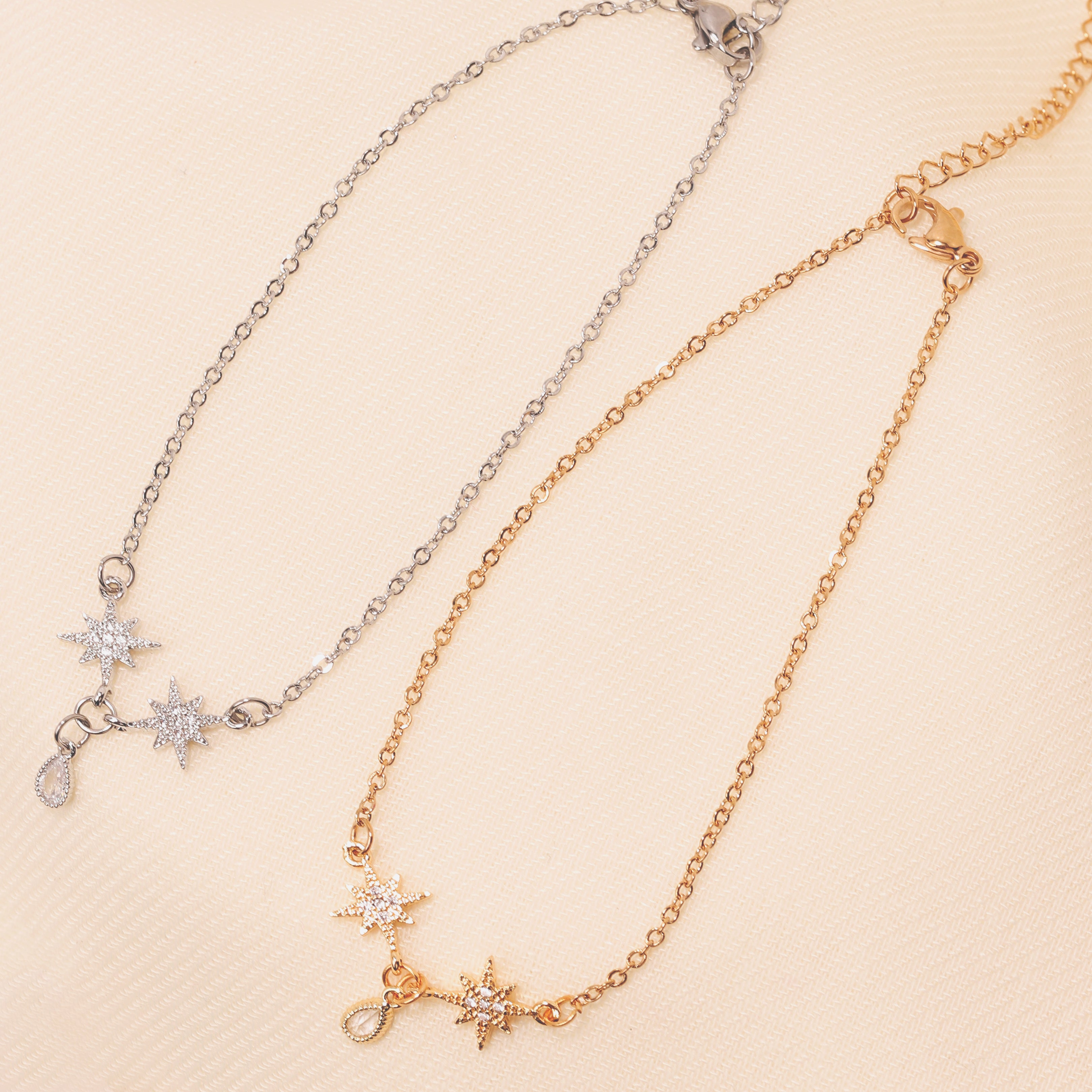 Star & Teardrop Anklet
