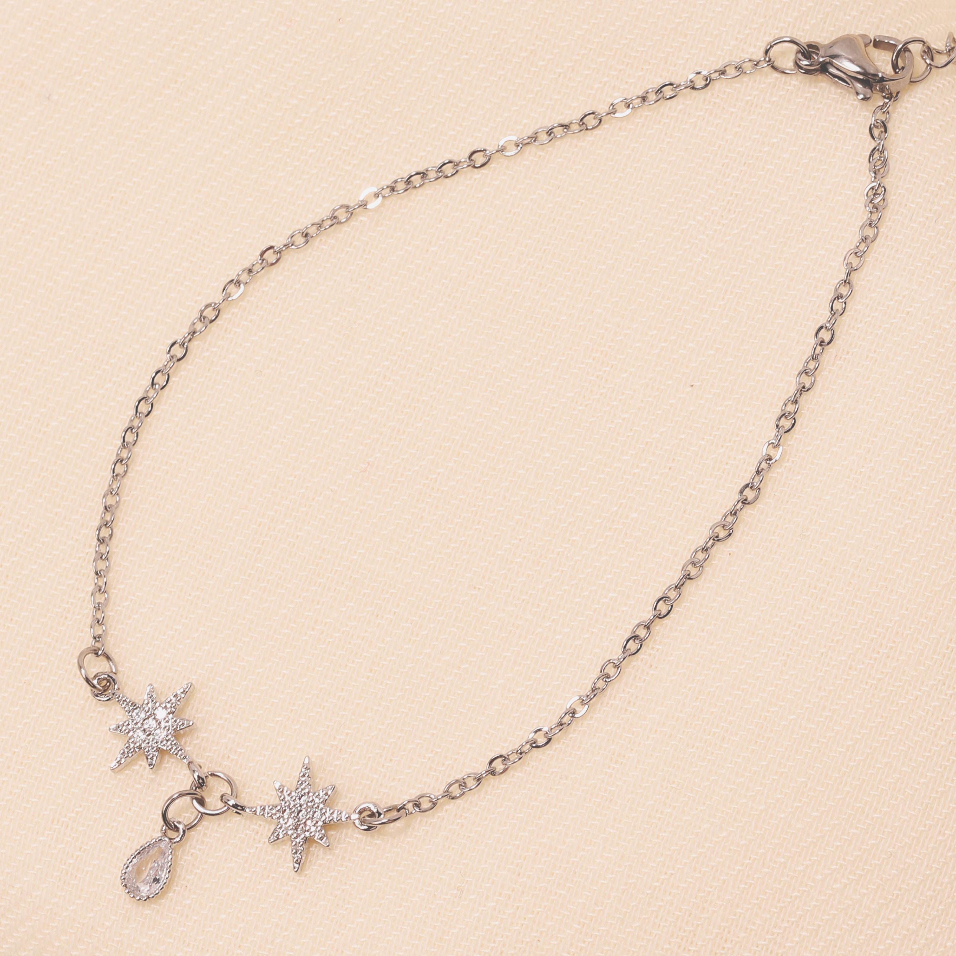 Star & Teardrop Anklet
