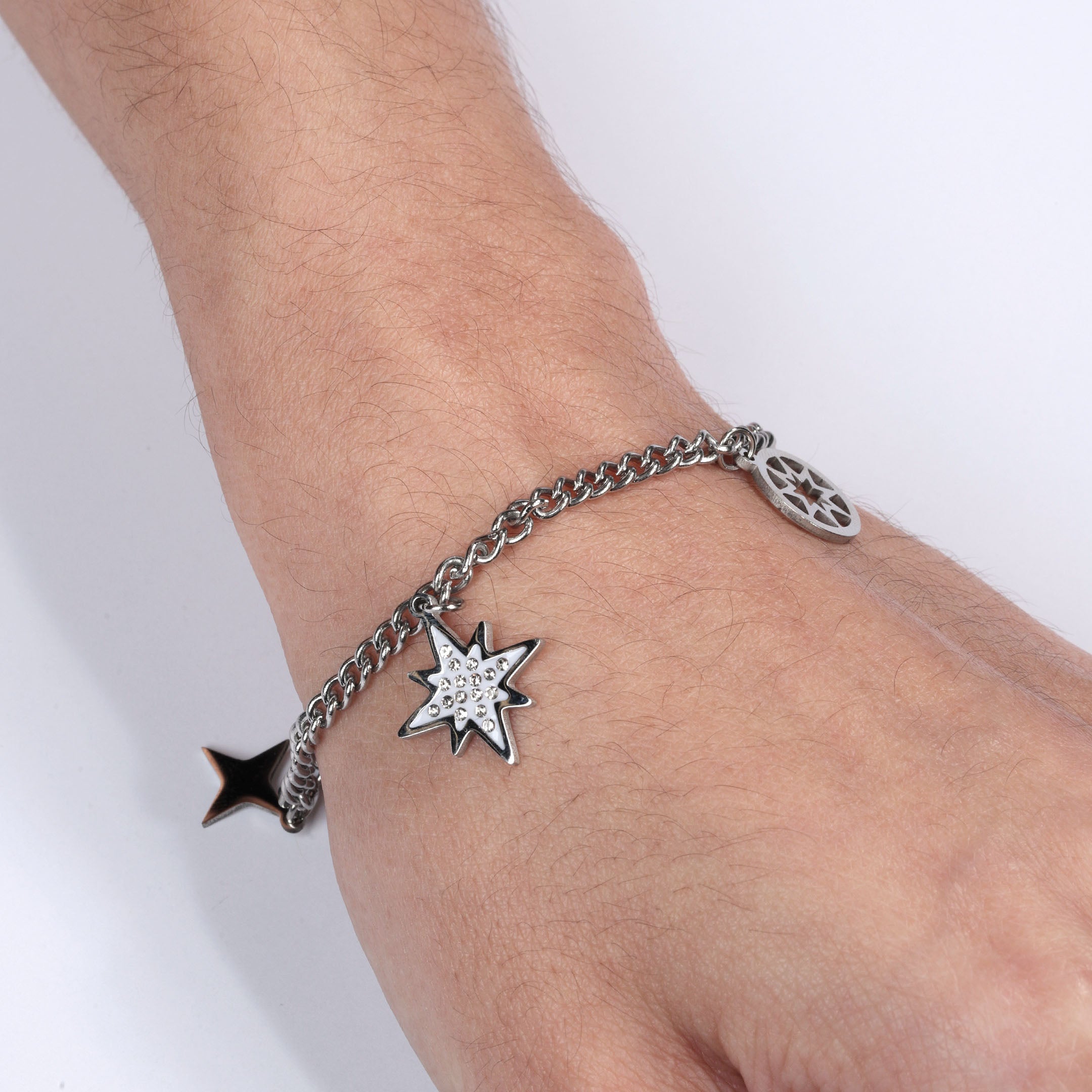 Rhinestone Star Decor Chain Bracelet