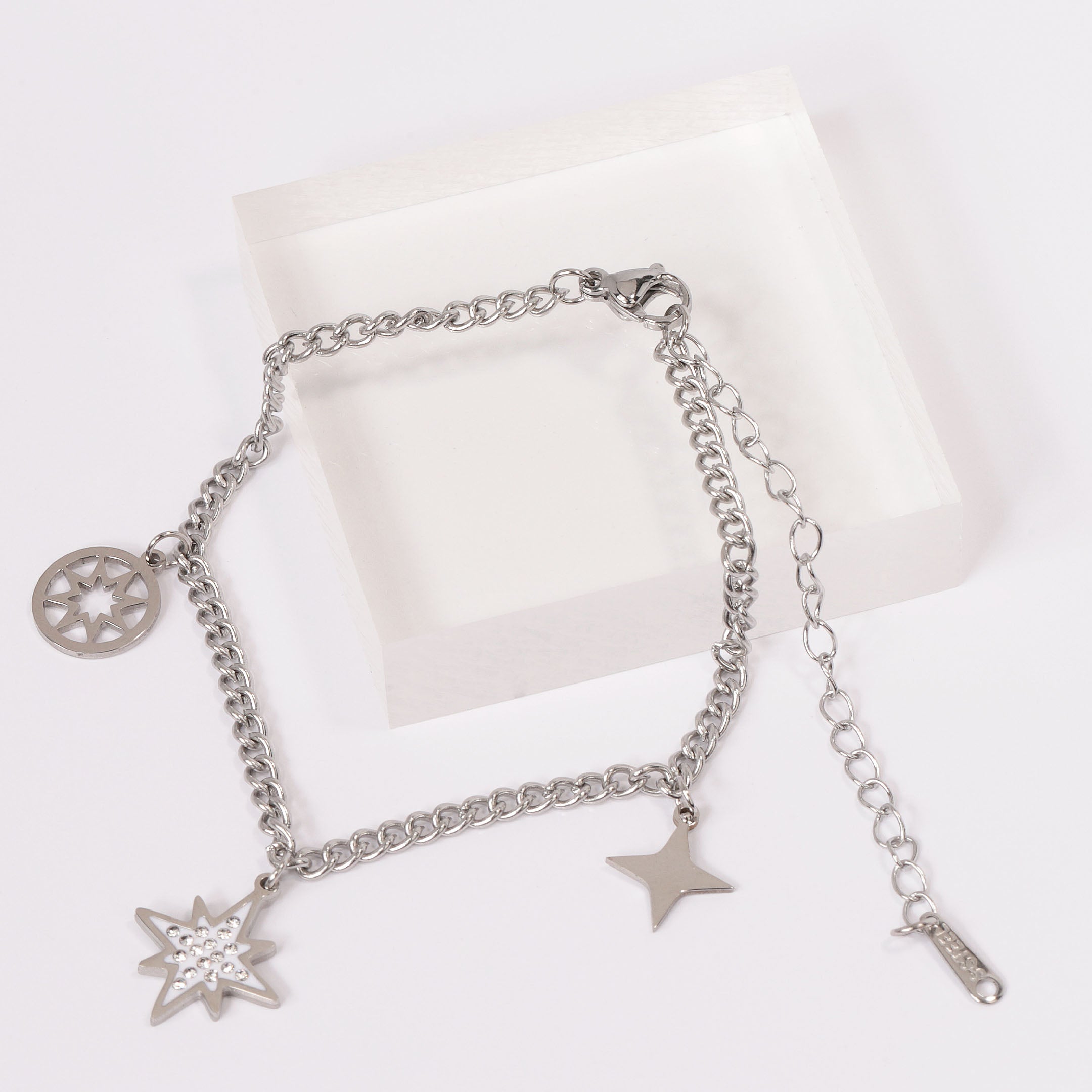 Rhinestone Star Decor Chain Bracelet