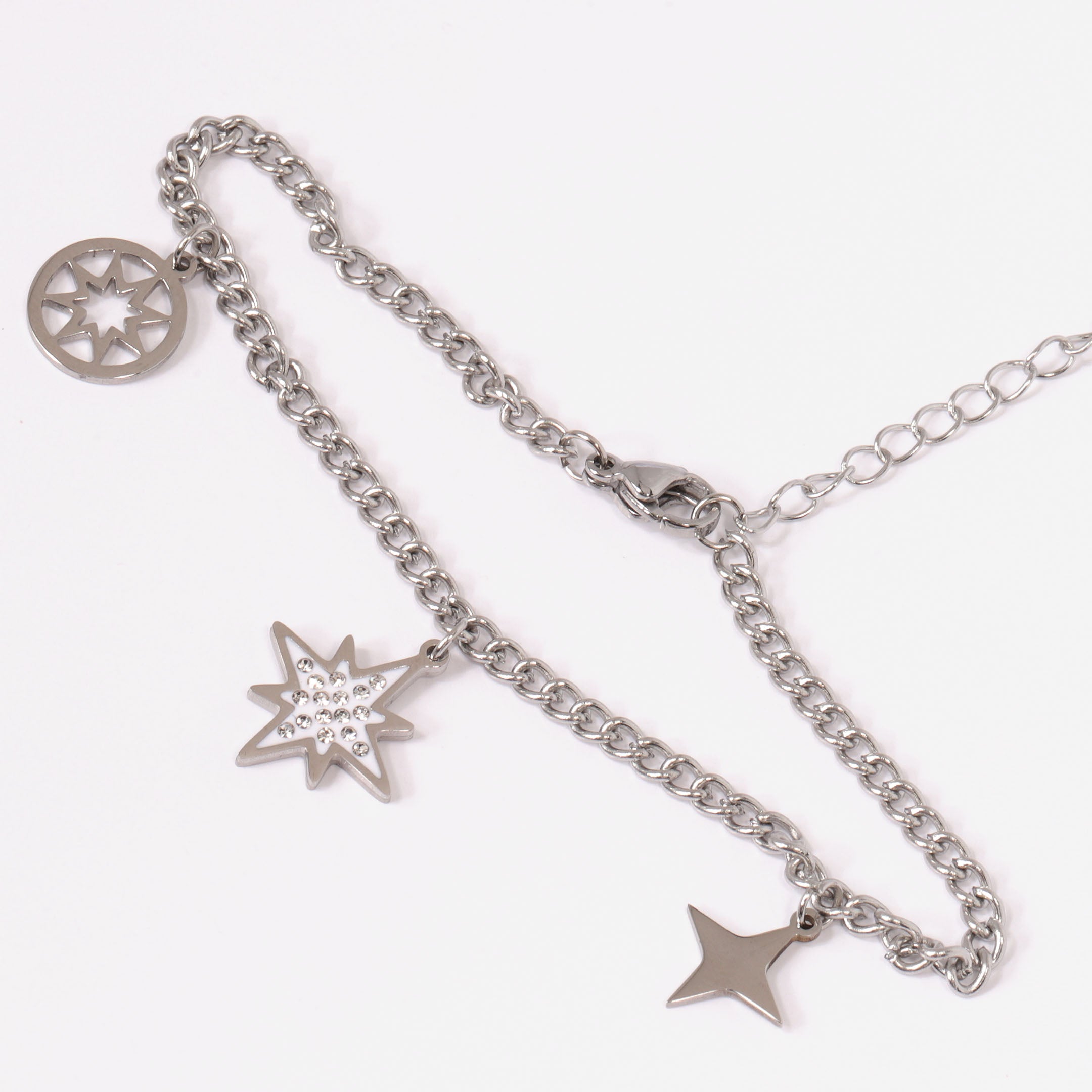 Rhinestone Star Decor Chain Bracelet