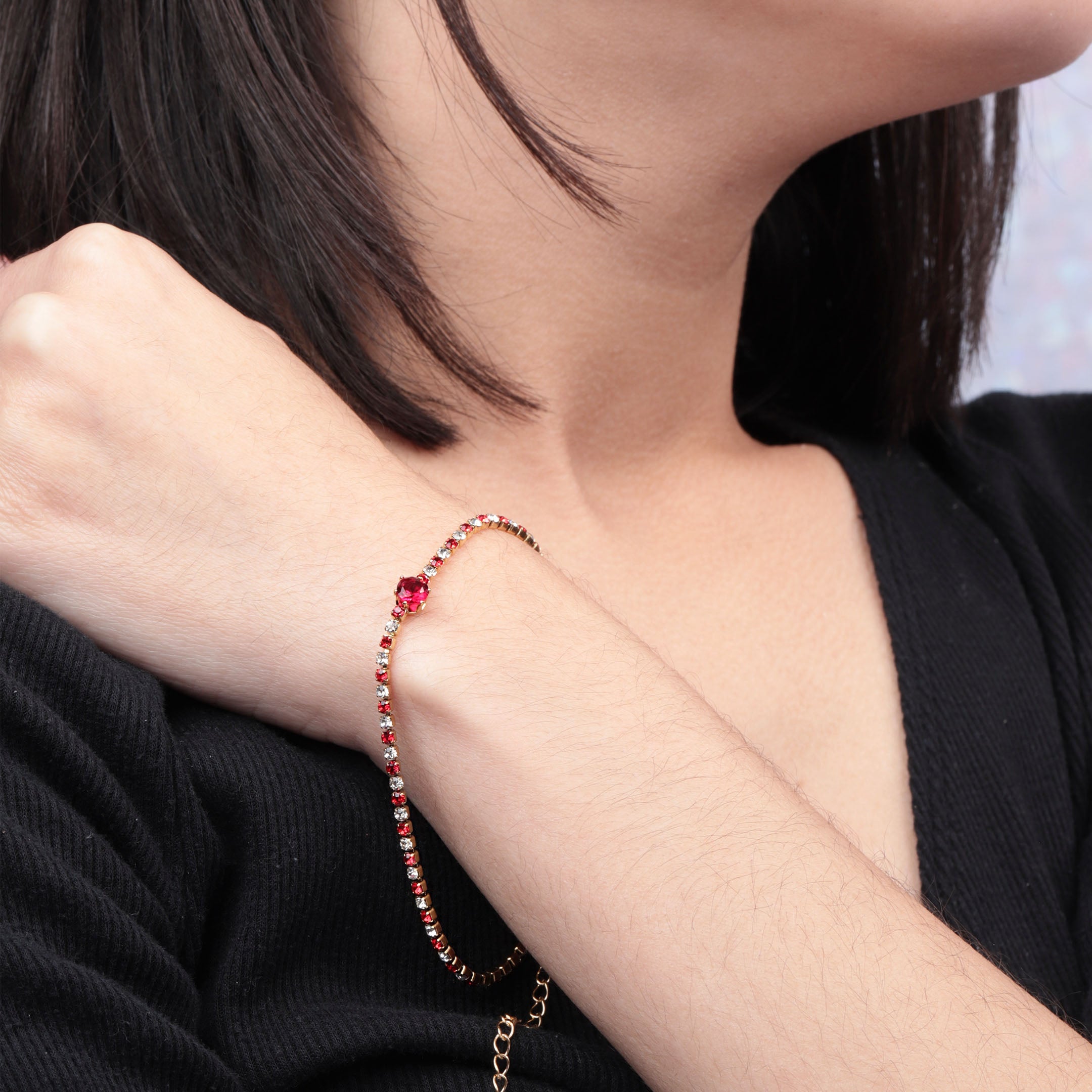 Rhinestone Decor Chain Bracelet