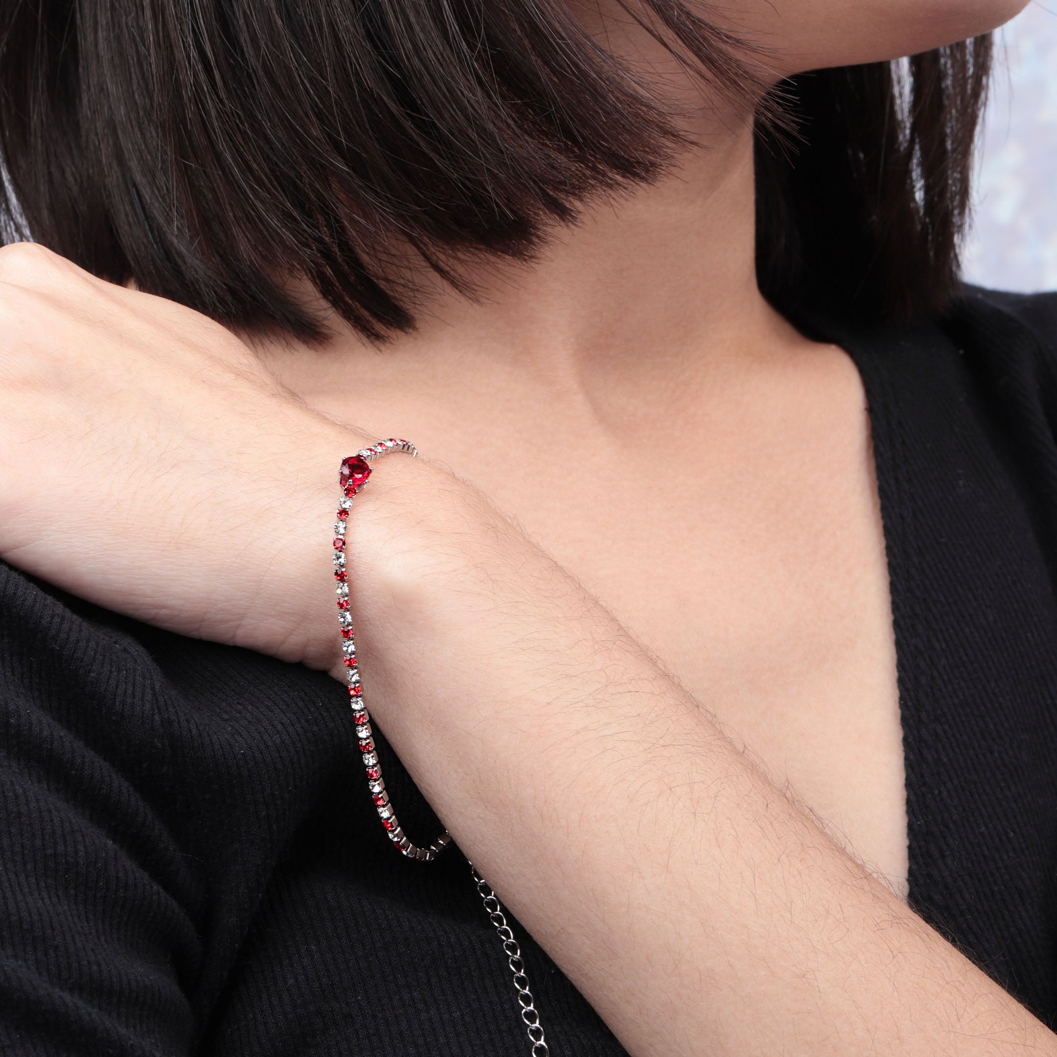 Rhinestone Decor Chain Bracelet