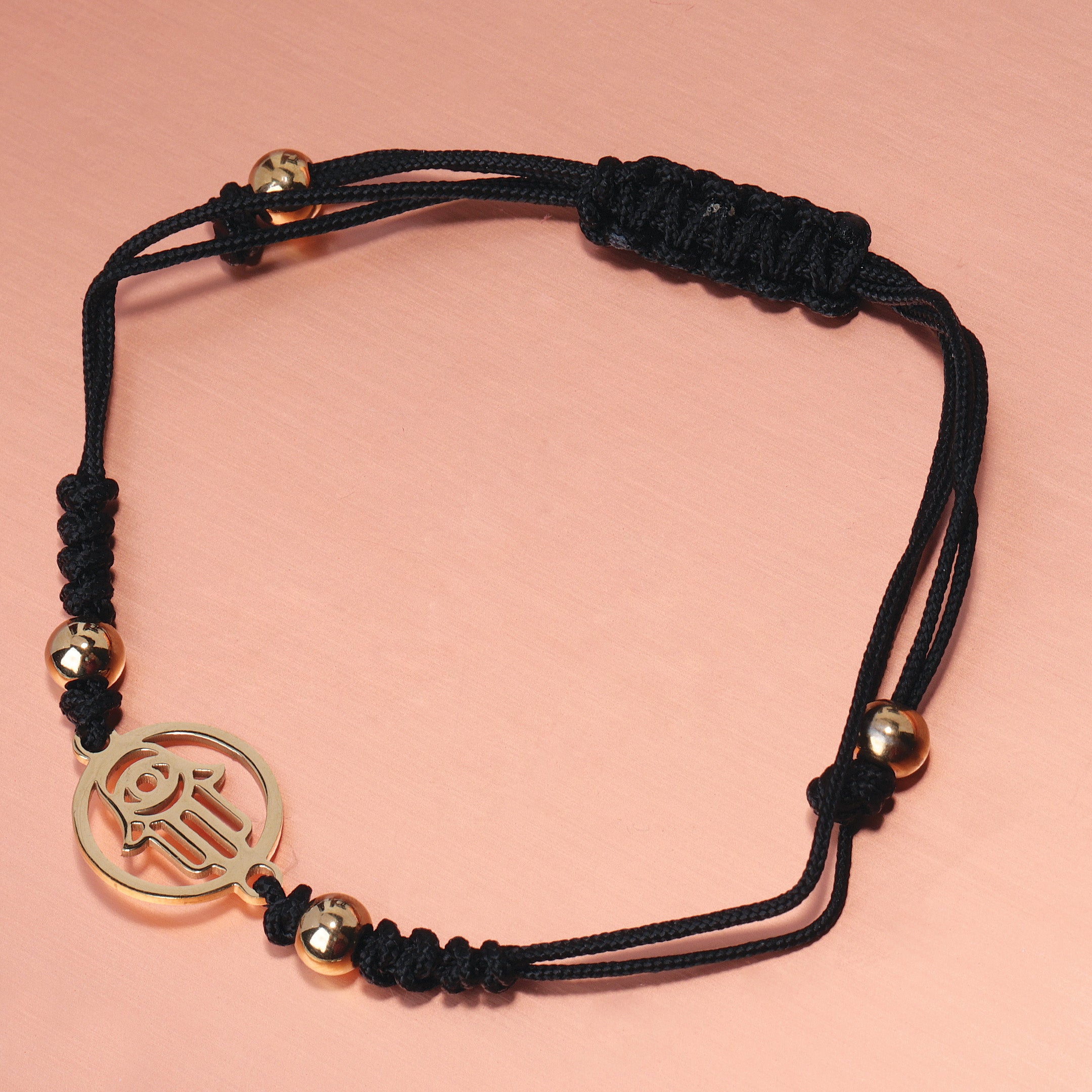 Hamsa Hand Charm Braided Bracelet