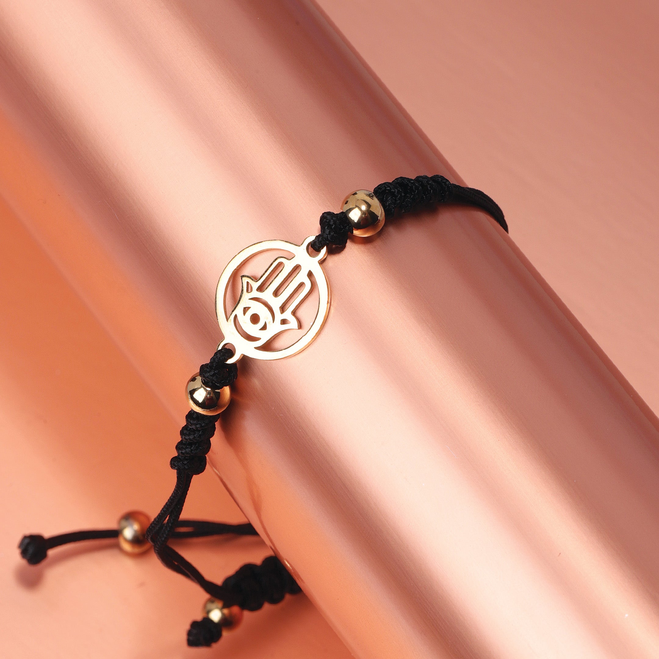 Hamsa Hand Charm Braided Bracelet