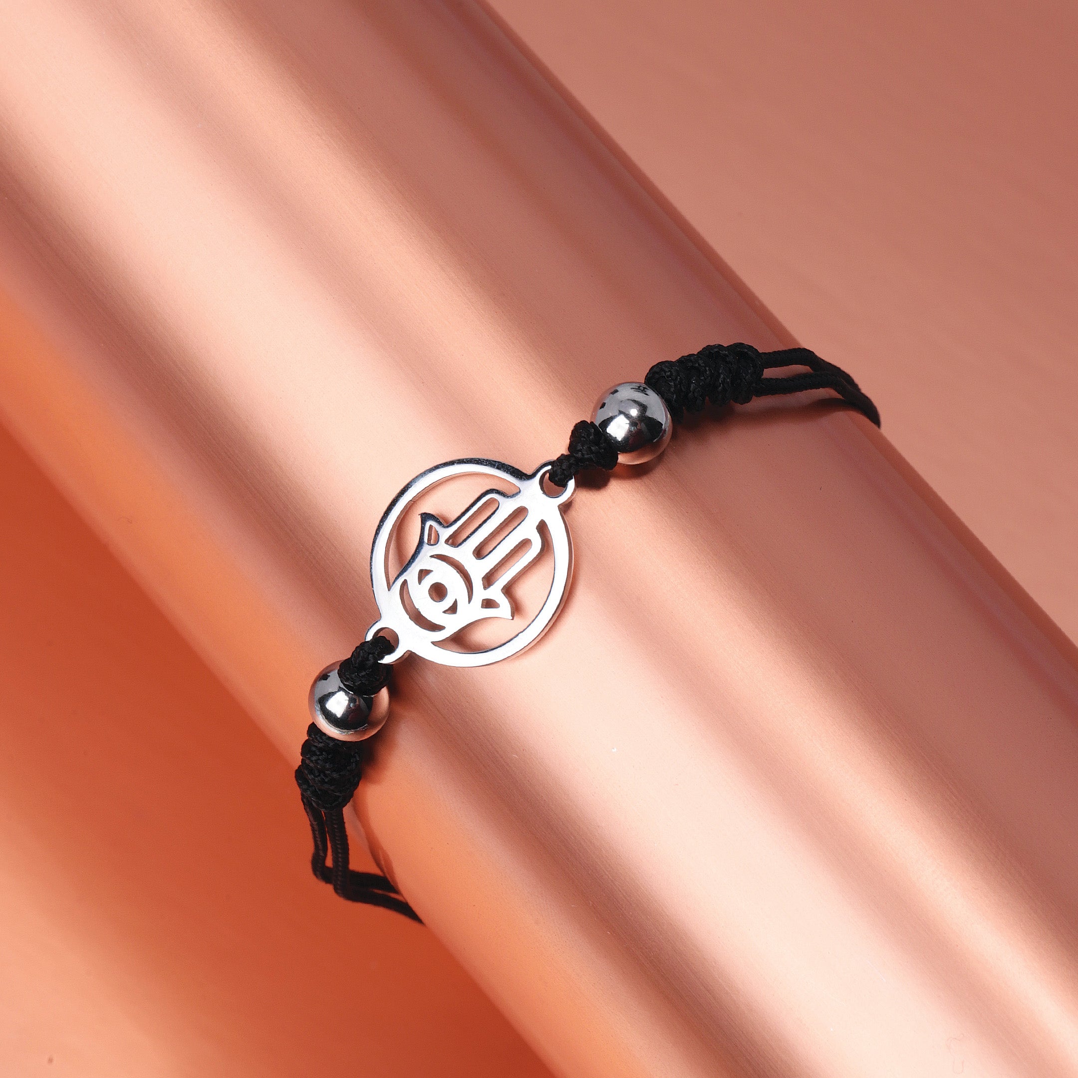 Hamsa Hand Charm Braided Bracelet