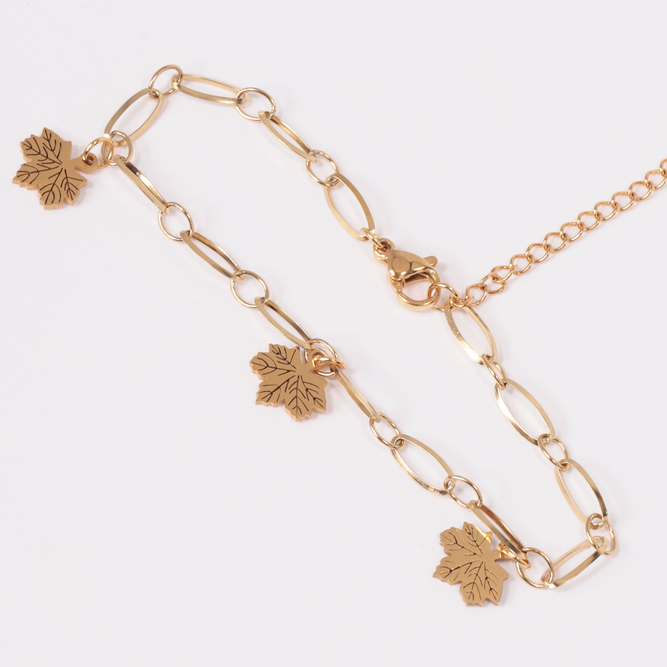 Leaf Charm Chain Bracelet