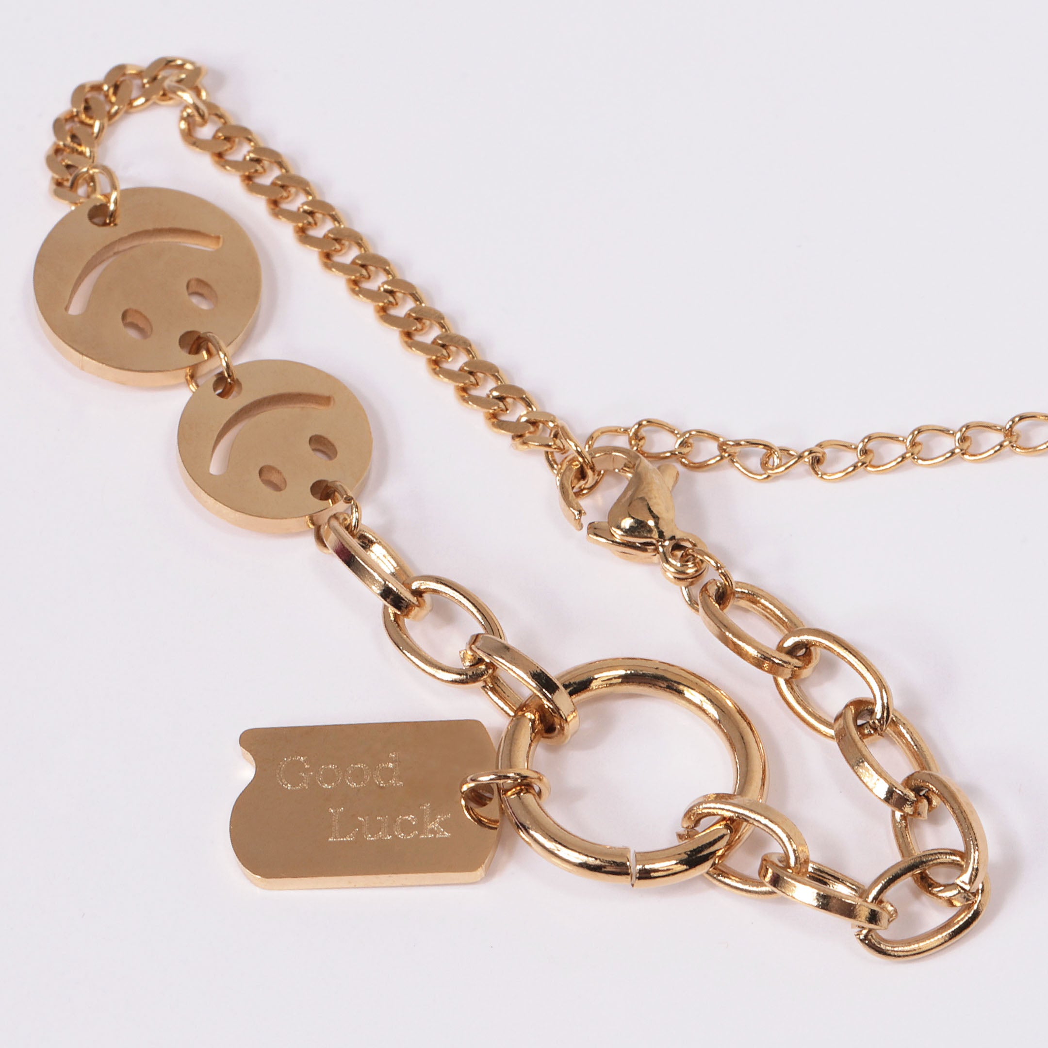 Smile & Luck Charm Chain Bracelet