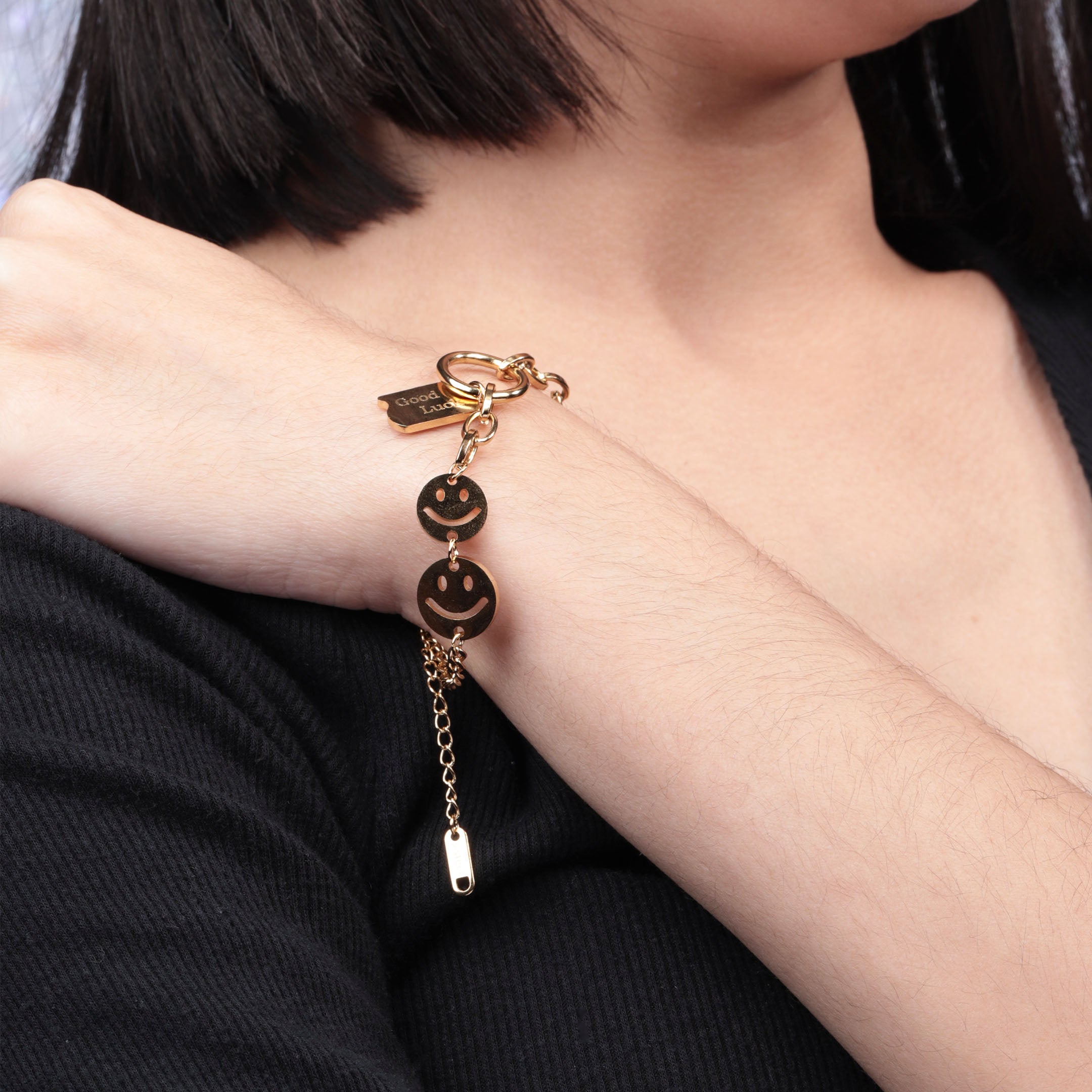 Smile & Luck Charm Chain Bracelet