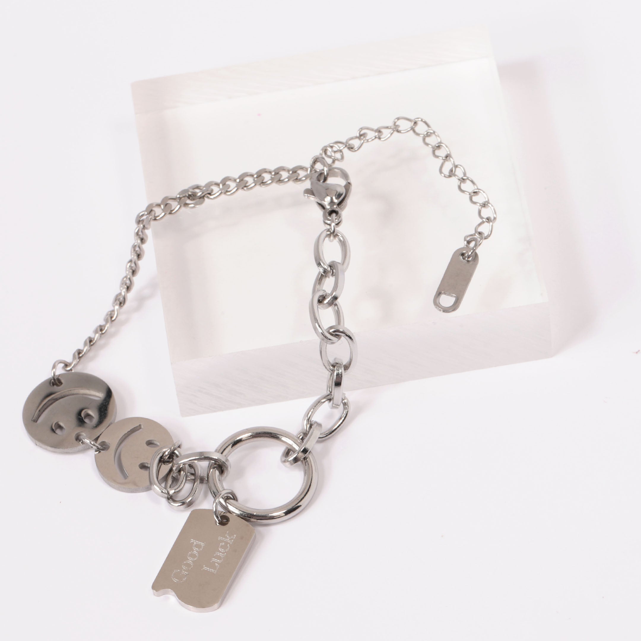 Smile & Luck Charm Chain Bracelet
