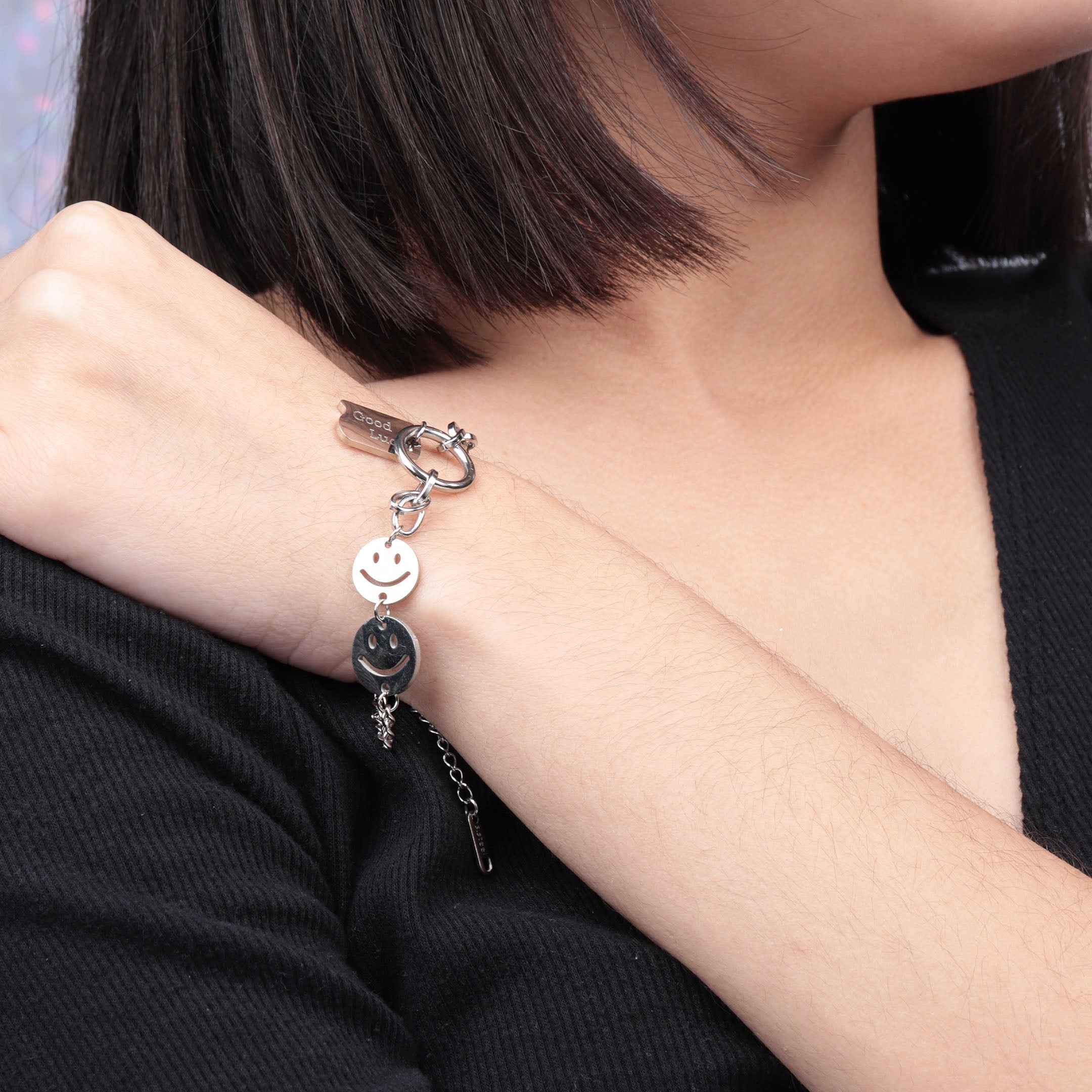 Smile & Luck Charm Chain Bracelet