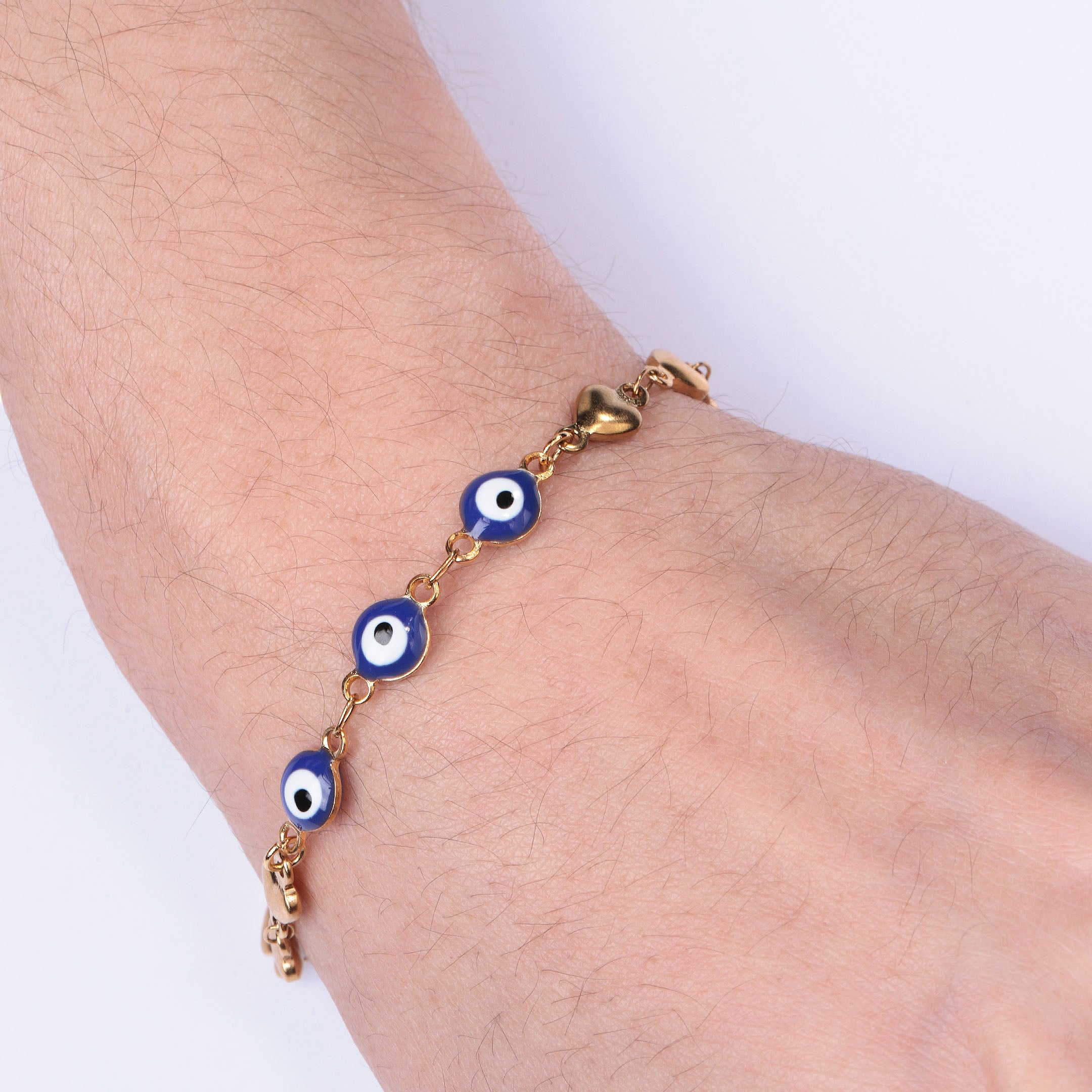 Evil Eye & Hearts Bracelet