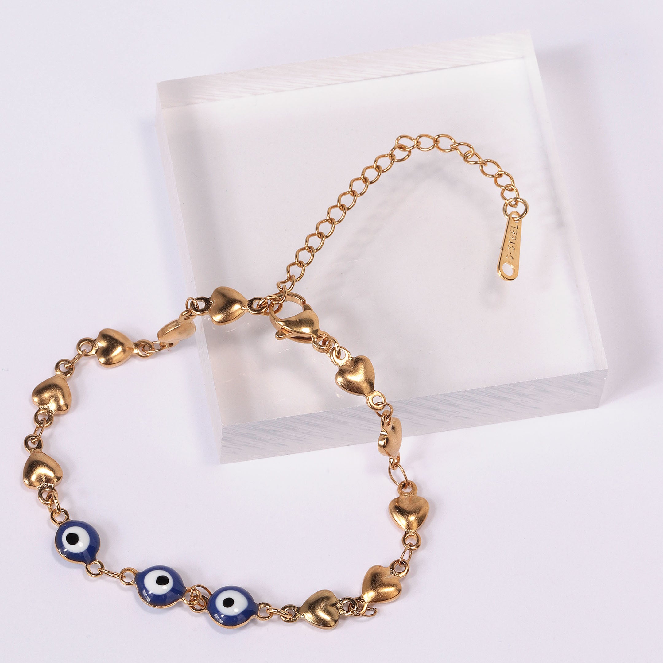 Evil Eye & Hearts Bracelet